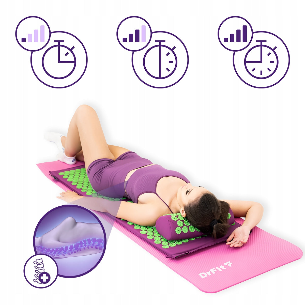 DRFIT LONG ACUPRESSURE MAT WITH HEALING SPIKES WITH PILLOW Medical device yes