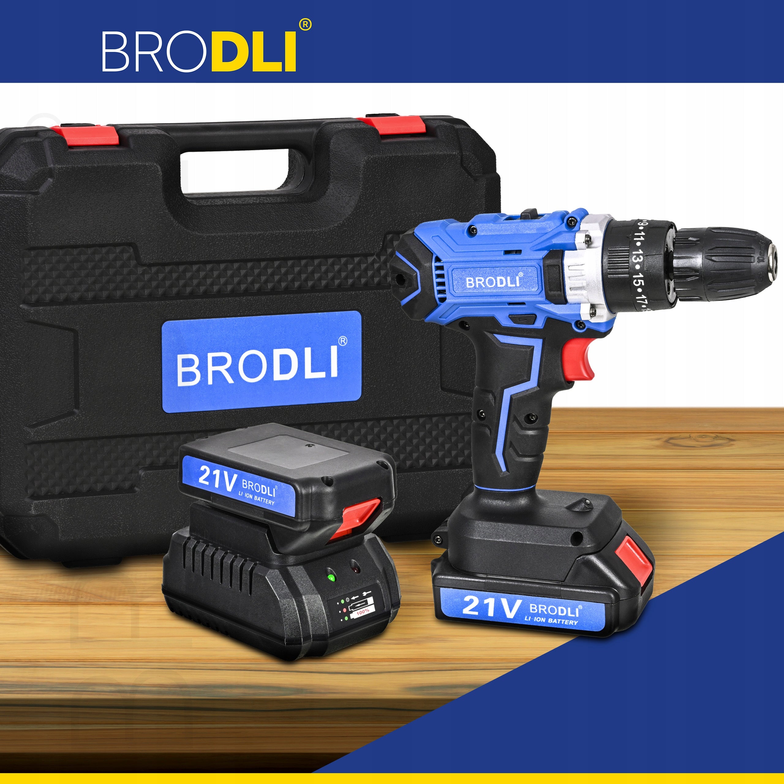 DRILL CORDLESS IMPACT DRIVER 2 BATTERIES BASE CHARGING CASE Manufacturer code WIERTARKO WKRĘTARKA AKUMULATOROWA TL3000