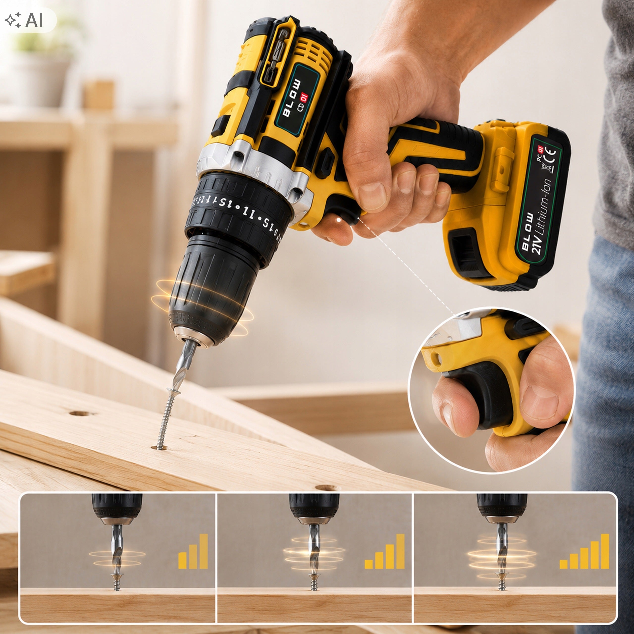 DRILL CORDLESS IMPACT DRIVER 2X AKU 21V SUITCASE BITS DRILL Manufacturer code 53-350#