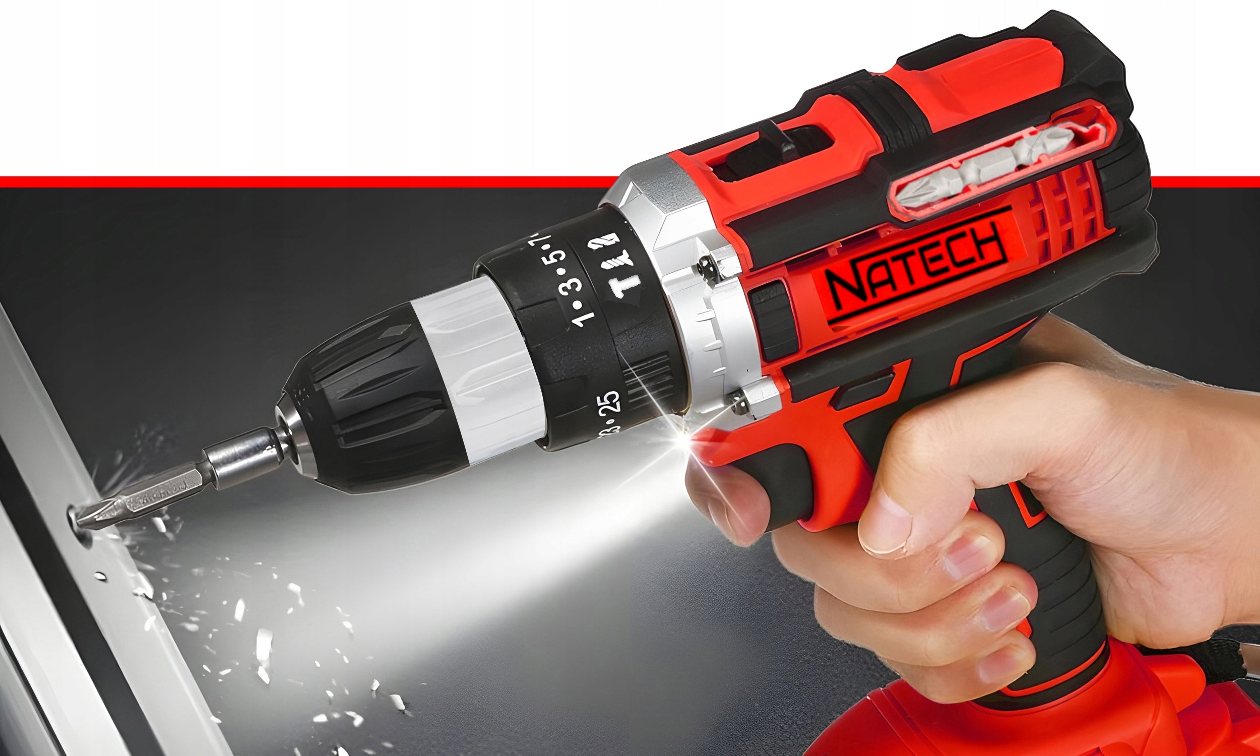DRILL CORDLESS IMPACT DRIVER BRUSHLESS PRO 2xAKU SET Manufacturer code NATECH pro max
