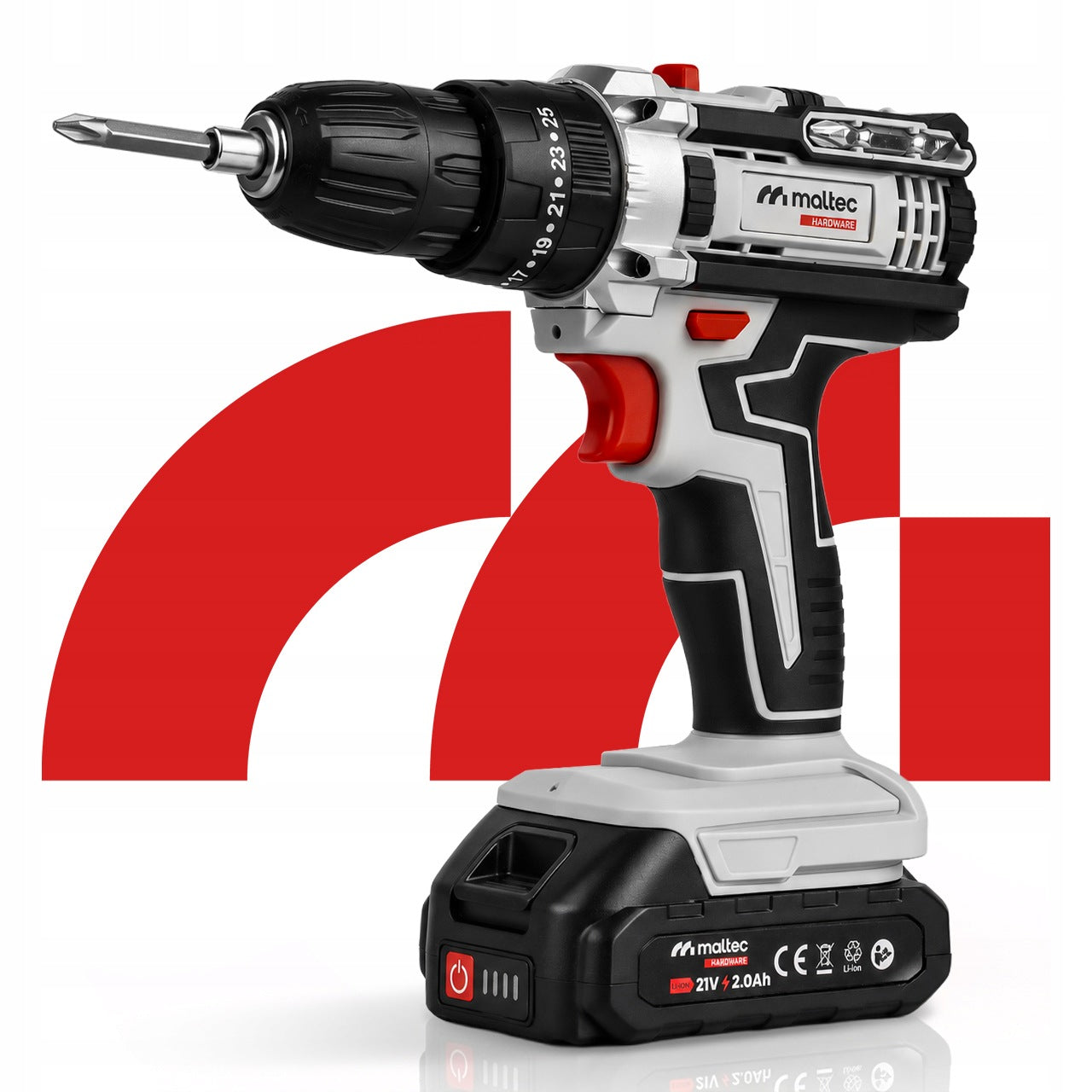 DRILL CORDLESS IMPACT SCREWDRIVER SUITCASE LARGE SET 2x AKU 21V Manufacturer code Wiertarko-Wkrętarka 115199