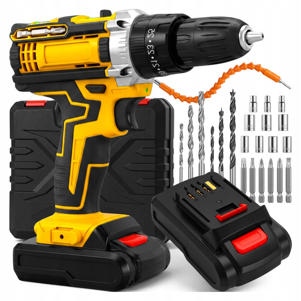 DRILL CORDLESS SCREWDRIVER 2X BATTERY 21V SET SUITCASE