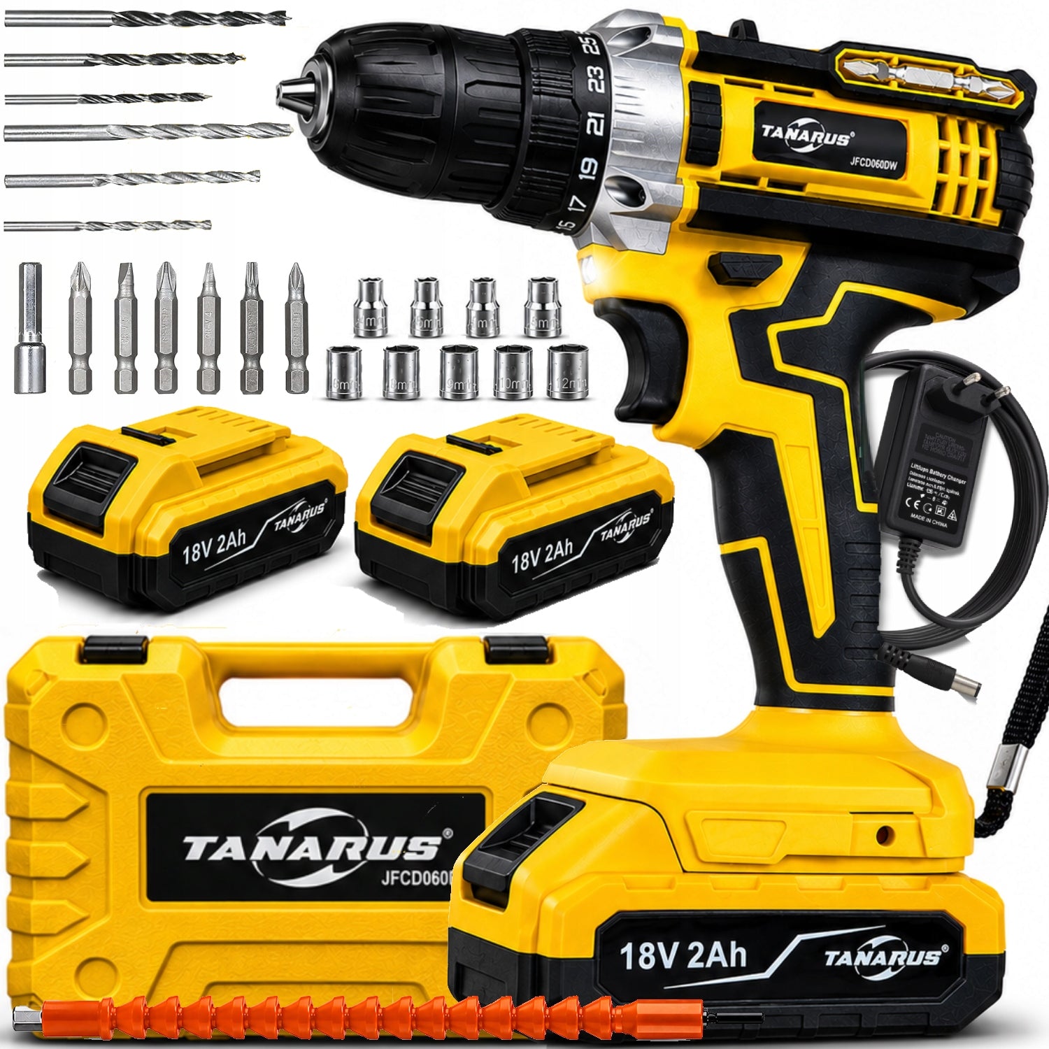 DRILL CORDLESS SCREWDRIVER STRONG SCREWDRIVER 2X AKU 18V SET SUITCASE