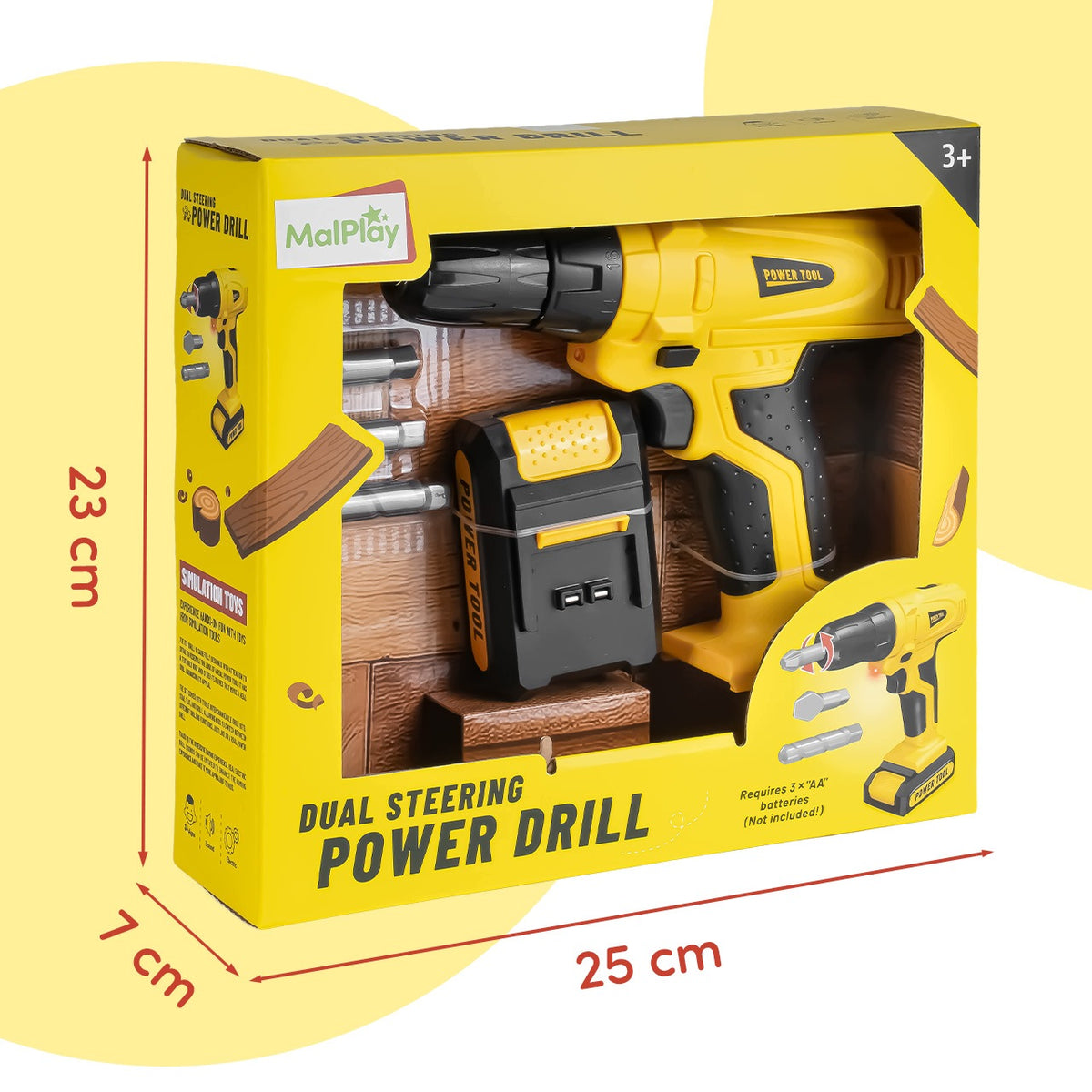 DRILL-DRIVER FOR CHILDREN DRILL WITH SOUND LIGHT 3 TIPS Packaging status original