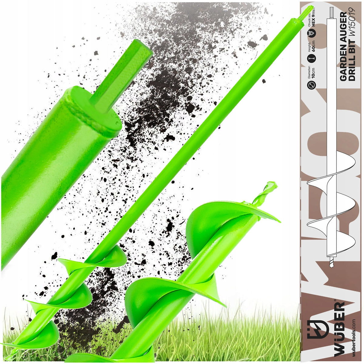 DRILL GARDEN DRILL BIT FOR EARTH PLANTING DRILL SCREWDRIVER 10x60 WUBER