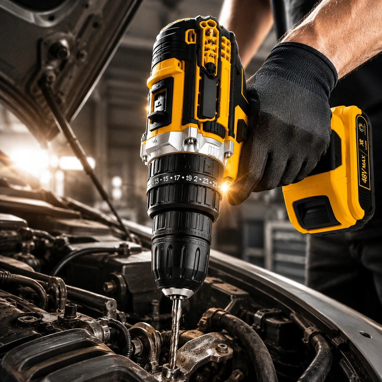 DRILL HAMMER DRIVER CORDLESS 21V 2X BATTERIES 2,5A SUITCASE Packaging status original