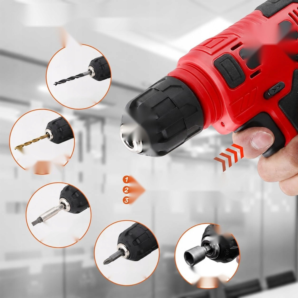 DRILL SCREWDRIVER TOOL SET CORDLESS USB CASE Brand no brand