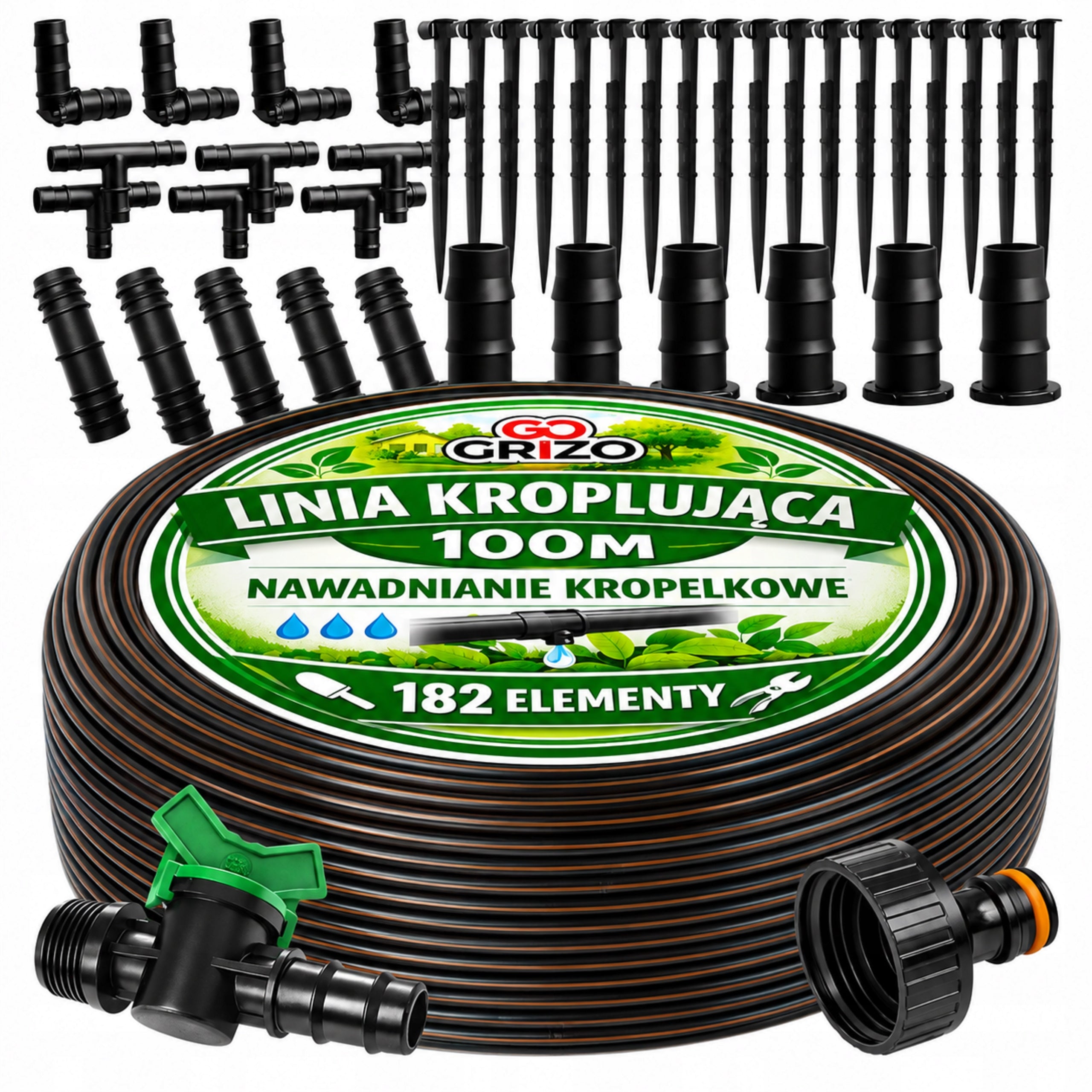 DRIP LINE 100m+182EL DRIP IRRIGATION DRIP HOSE SOLID