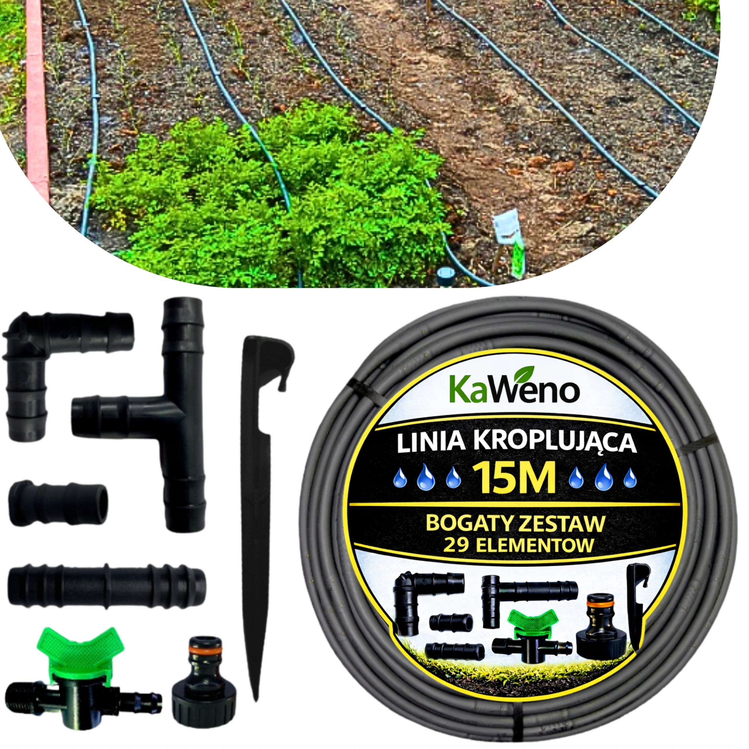 DRIP LINE DRIP IRRIGATION 15m + 29 ELEMENTS DRIP HOSE