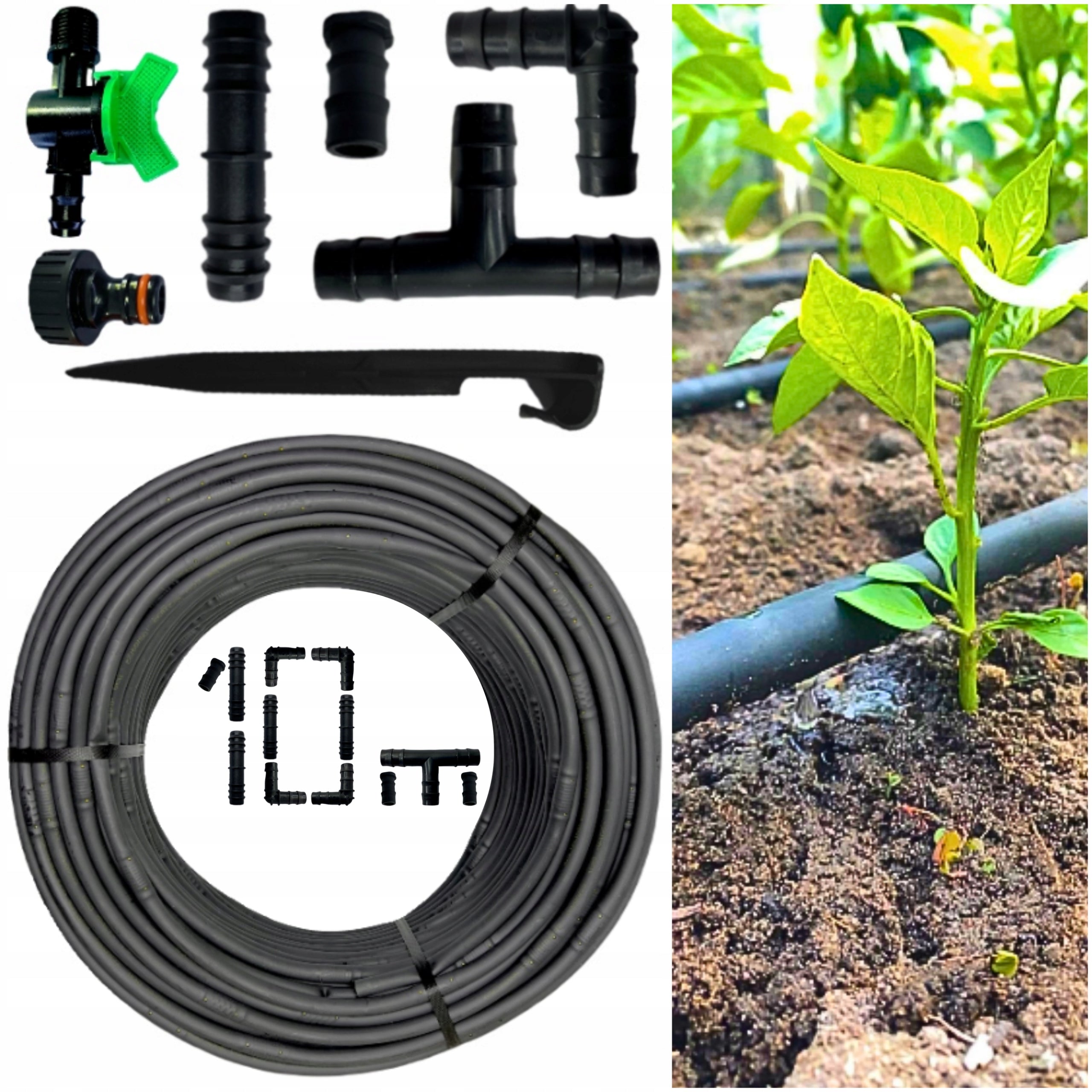 DRIP LINE HYDRATION DRIP HOSE WATERING SET 10m+ 20el. Packaging status original