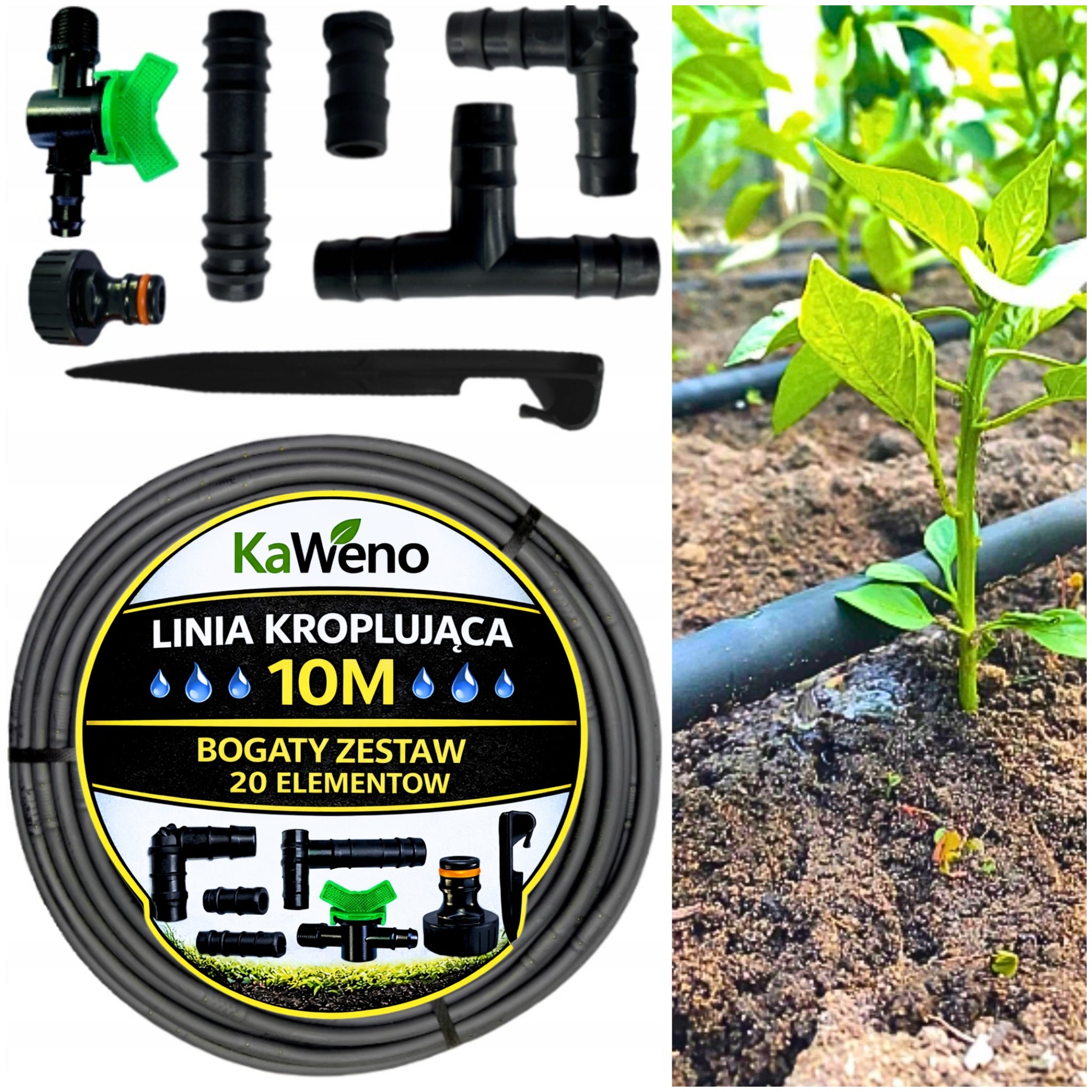 DRIP LINE HYDRATION DRIP HOSE WATERING SET 10m+ 20el.