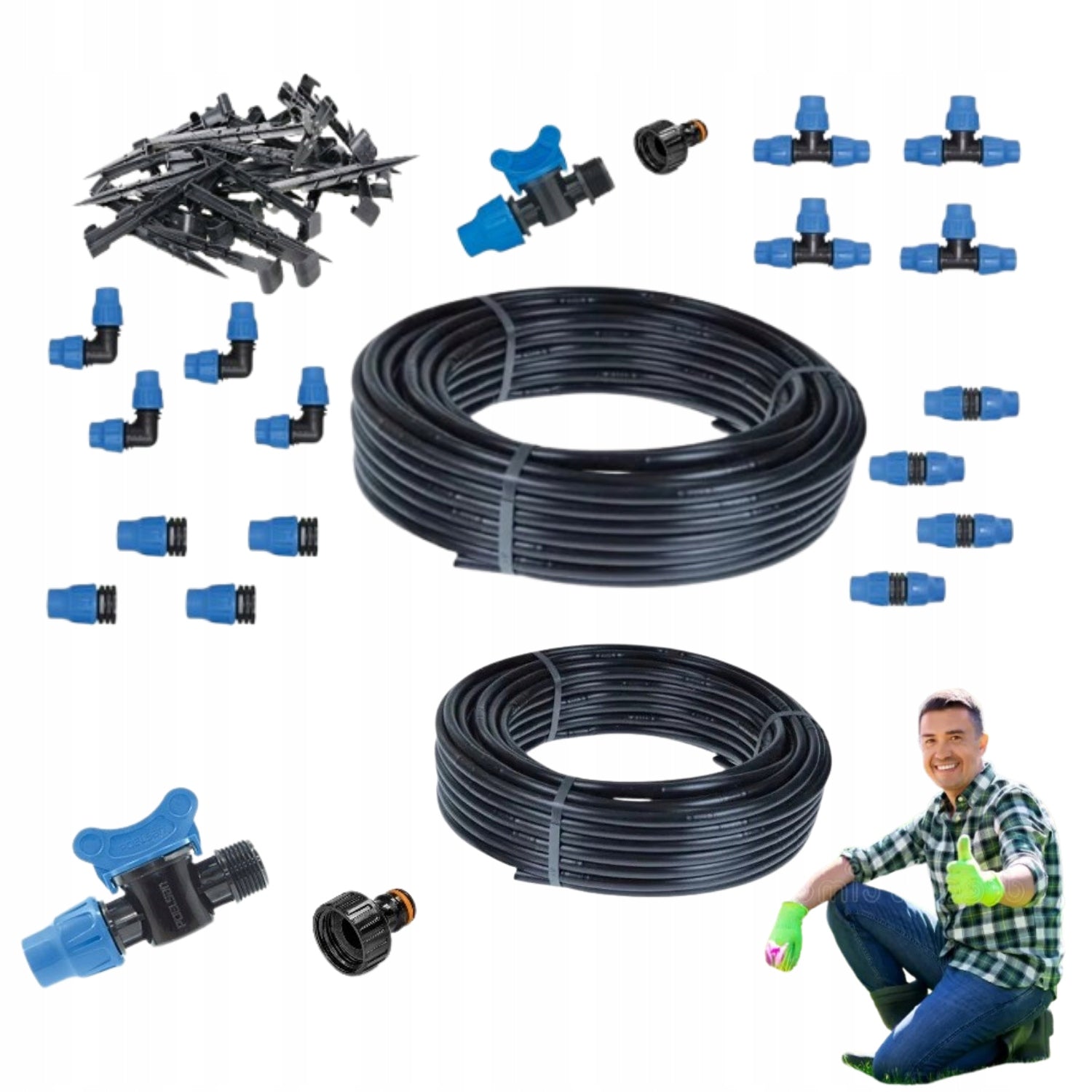DRIP LINE PREMIUM SET WITH COMPENSATION 100M UNDERGROUND 93 ACCESSORIES