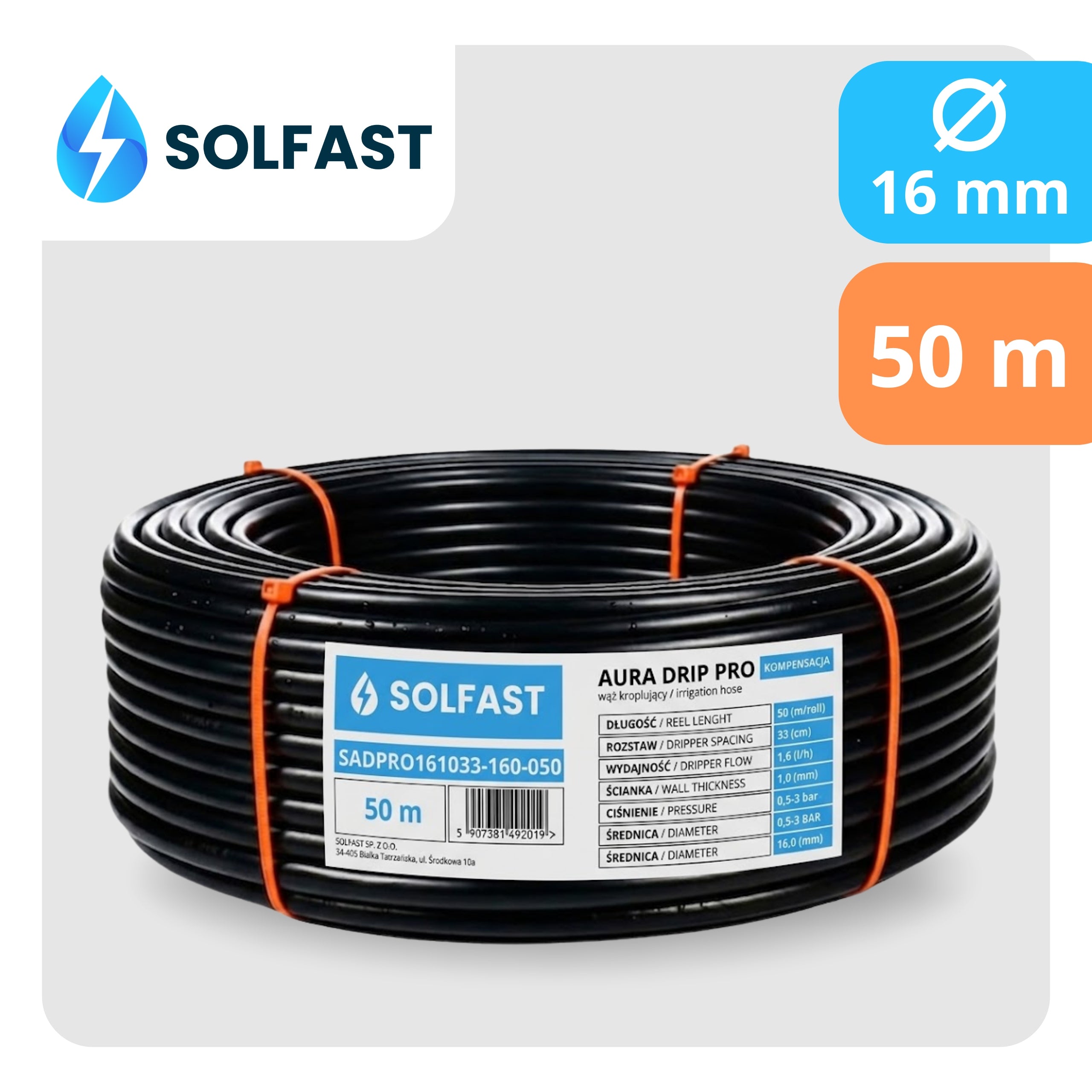 DRIP LINE WITH COMPENSATION 50 m DRIP IRRIGATION SYTEM HOSE PIPE Packaging status original