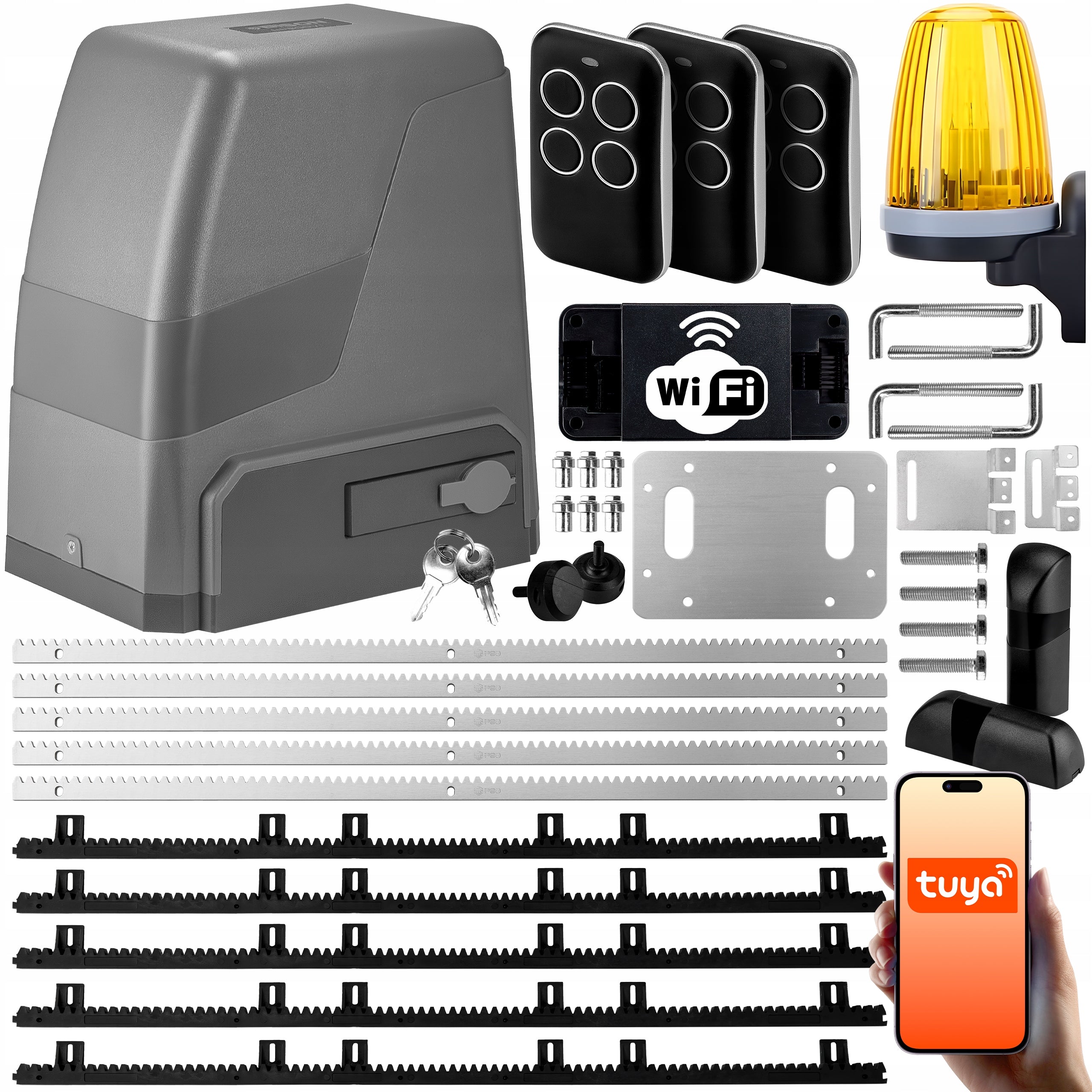 DRIVE FOR SLIDING GATE UP TO 800kg REMOTE CONTROLS STRIP LAMP - AUTOMATIC SET