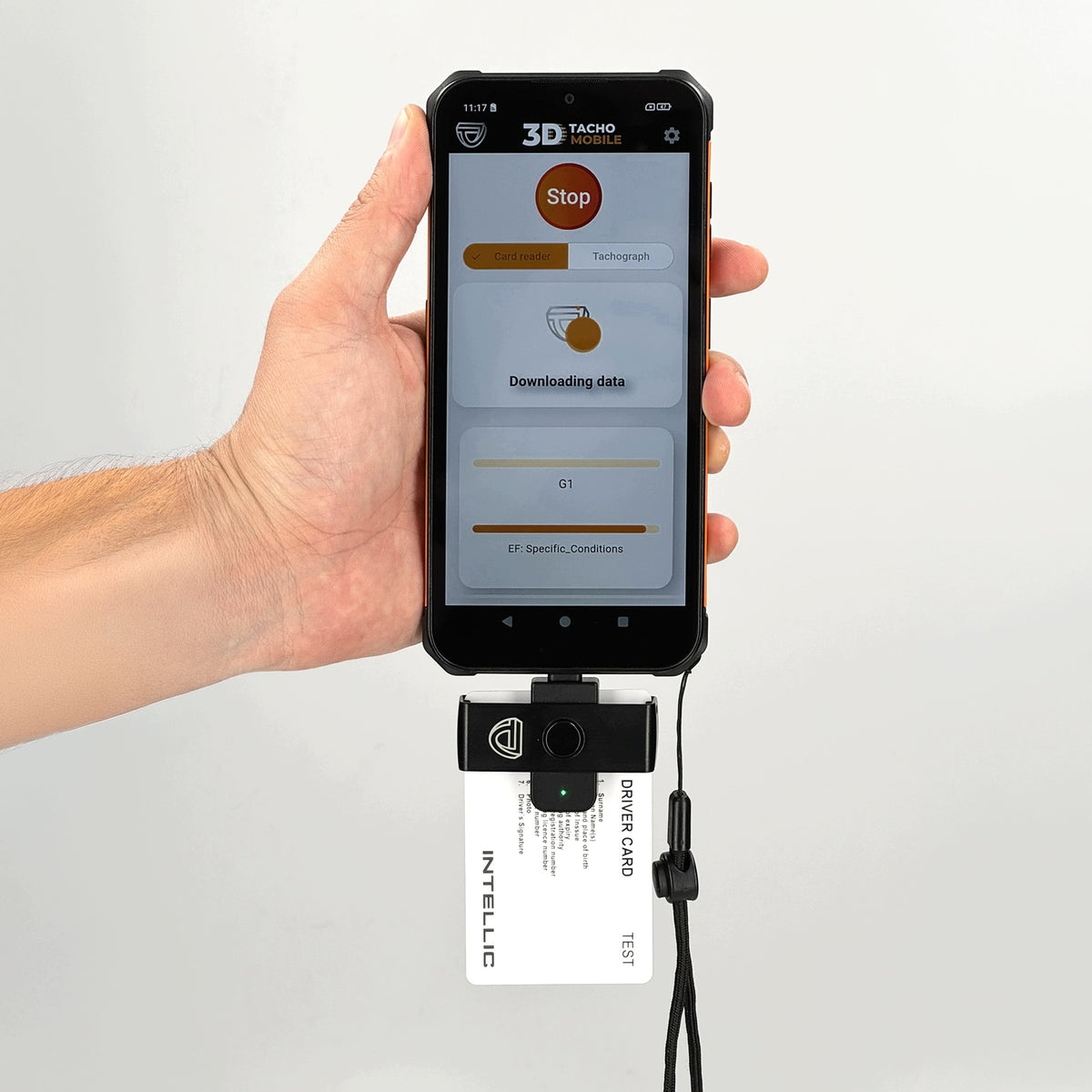 DRIVER CARD READER SMART 4.1 TEKSON 3D TACHO MOBILE + LANYARD Packaging status original