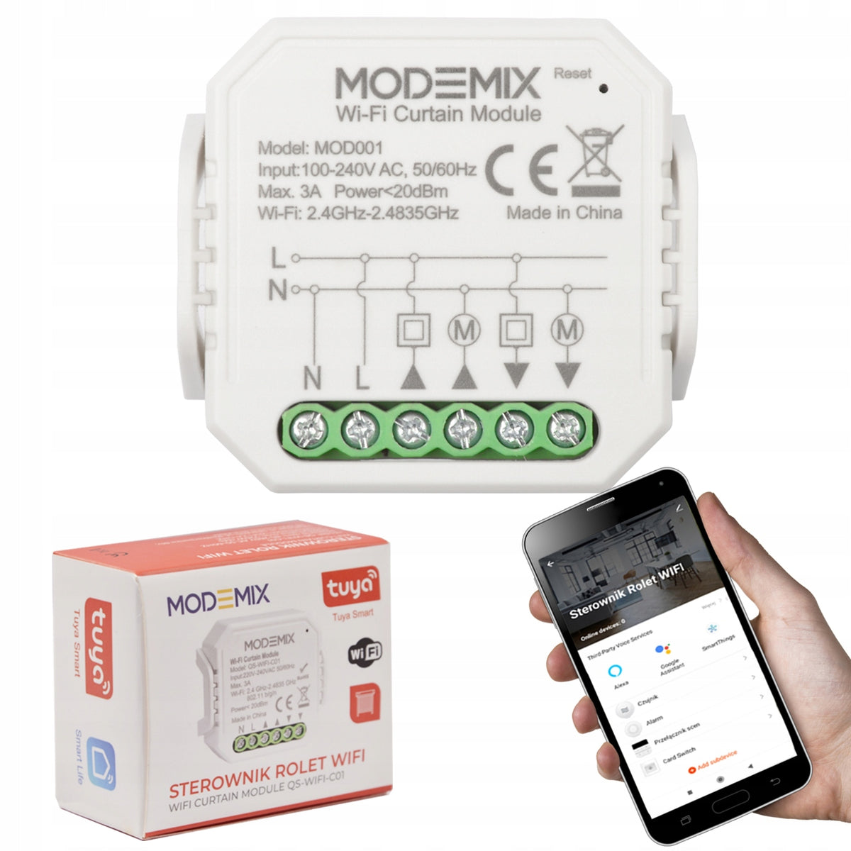 DRIVER ROLLER SHUTTERS WIFI TUYA SMART HOME Polish