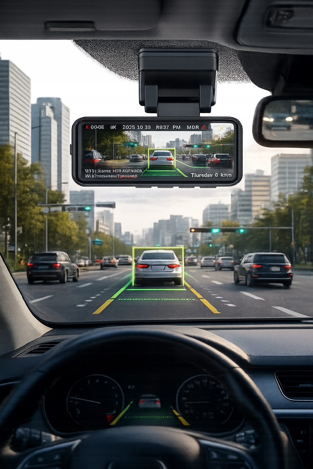 DRIVING RECORDER A8 4K UHD ADAS GPS WIFI PARKING MODE 24H SET WITH ACC Model V8