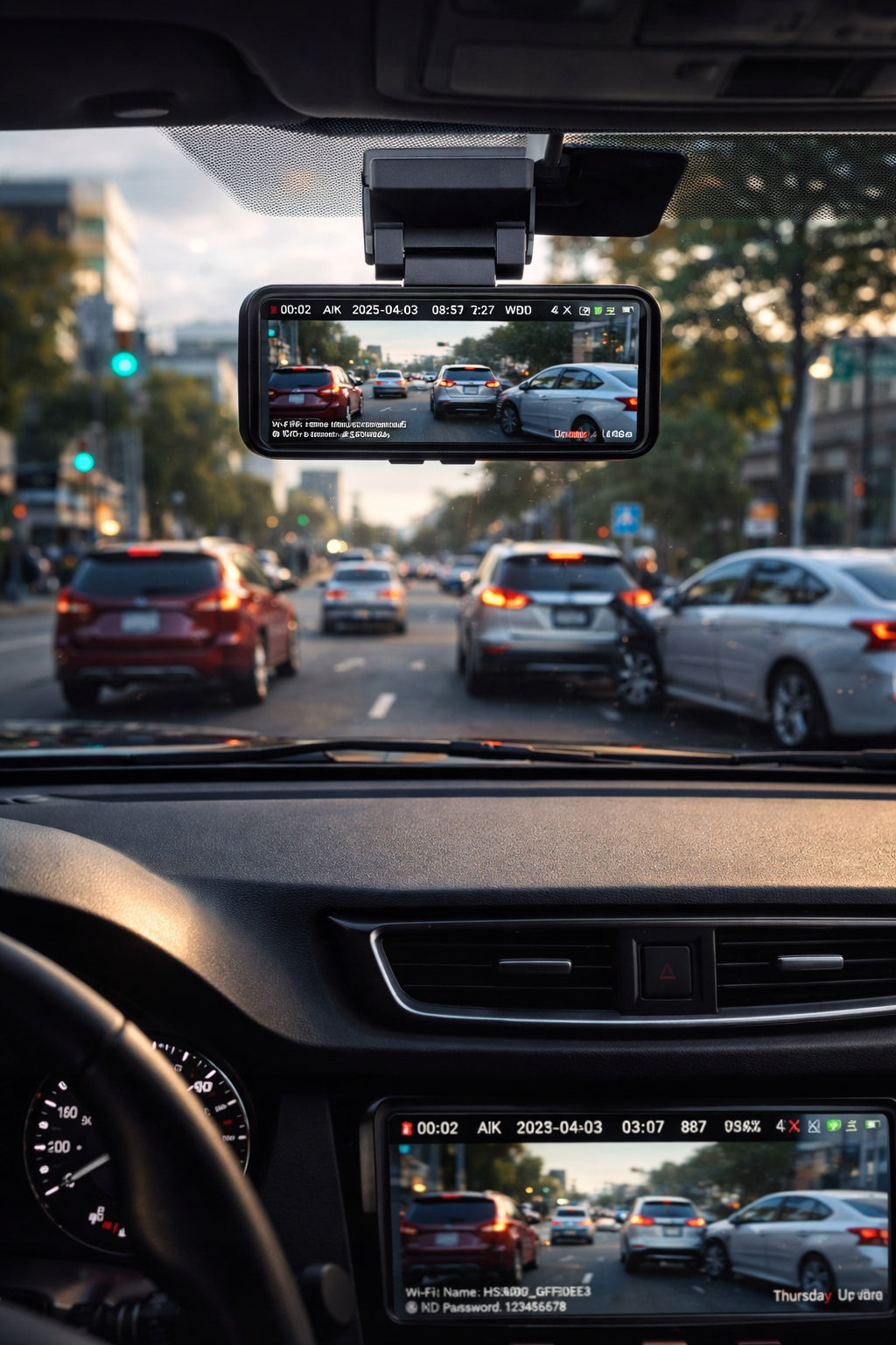 DRIVING RECORDER A8 4K UHD ADAS GPS WIFI PARKING MODE 24H SET WITH ACC Viewing angle 170°