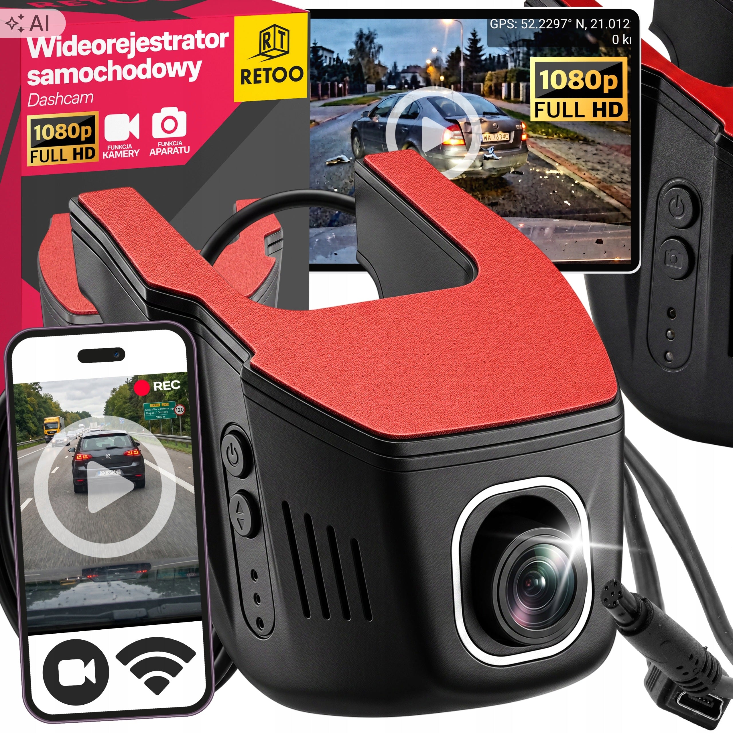 DRIVING VIDEO RECORDER CAR REVERSING CAMERA FULL HD VIDEO FRONT REAR