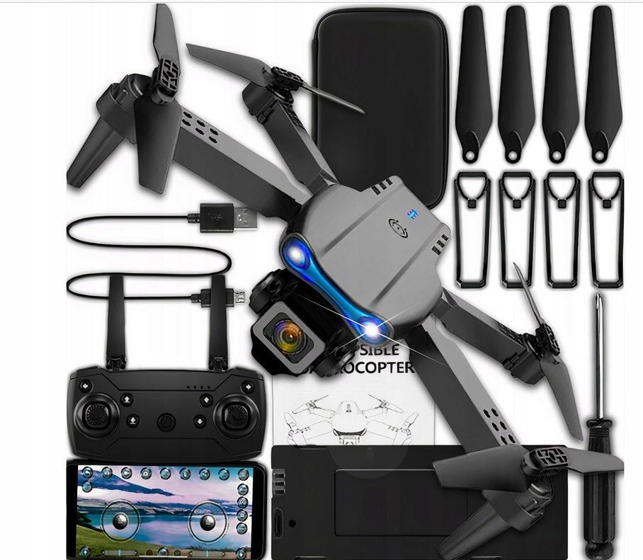DRON E99 2x KAMERA 4K ZAWIS 200M Quadcopter WIFI+WALIZKA PILOT ETUI