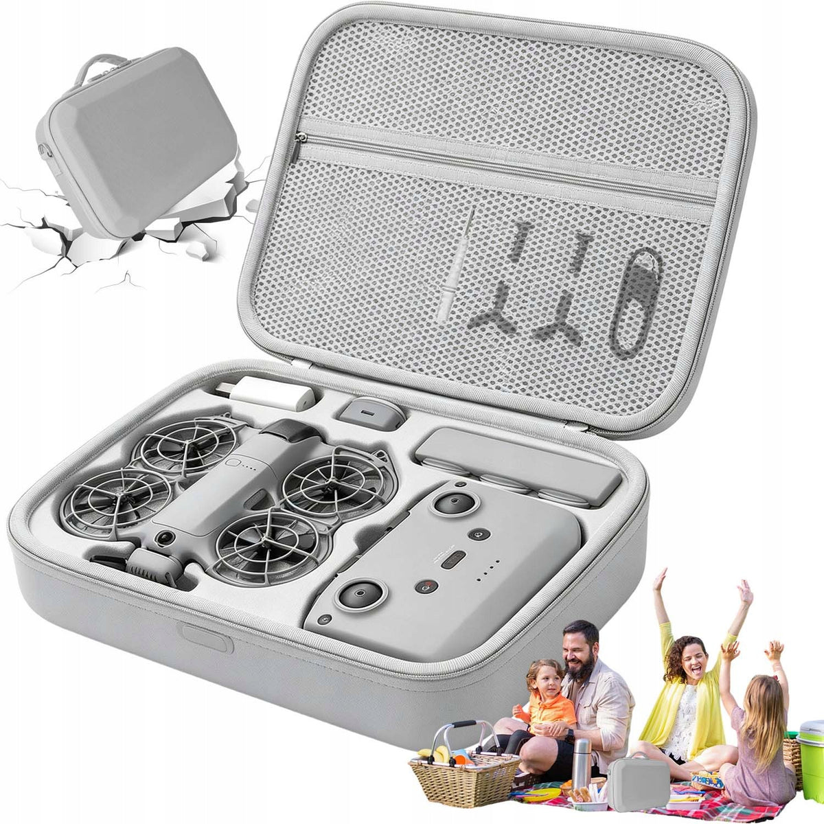 DRONE BAG DJI NEO2 EVA GREY PROTECTIVE TRANSPORT CASE