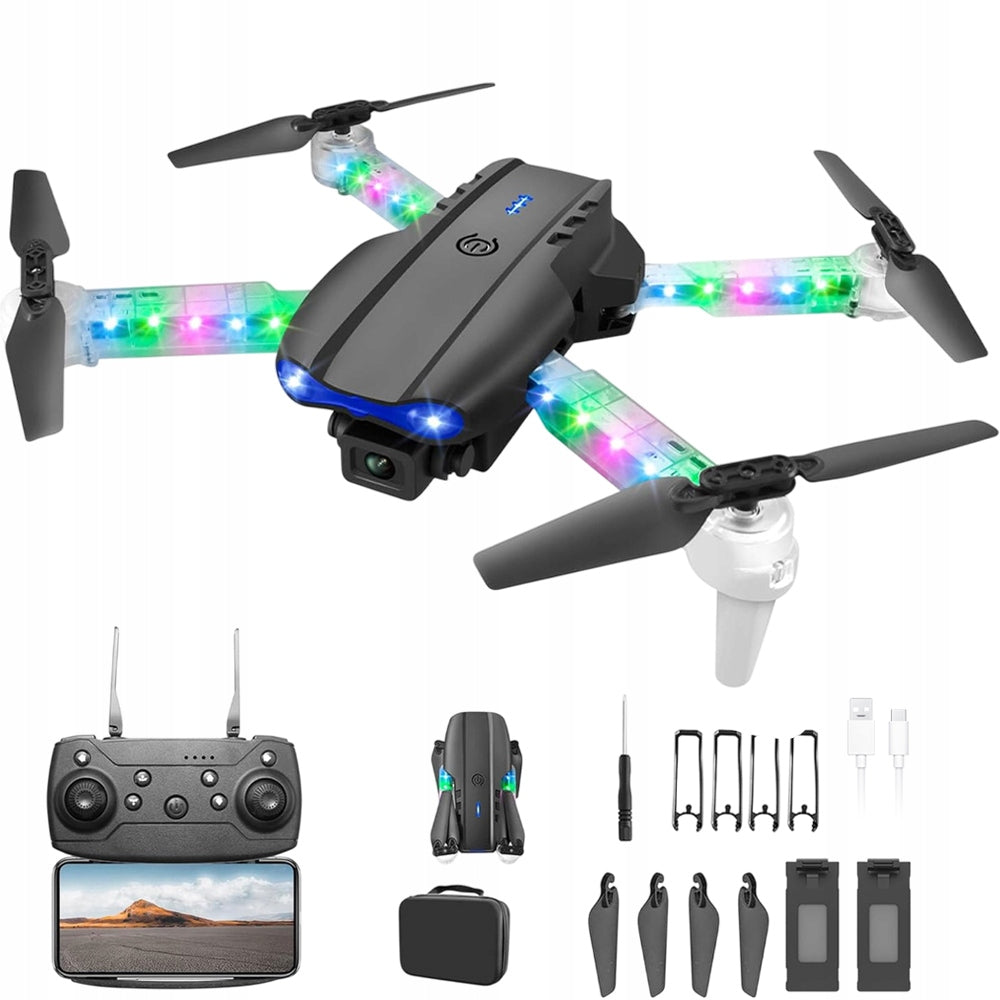 DRONE COLORFUL LED SET COMPLETE FOLDING WITH CAMERA CHRISTMAS GIFT