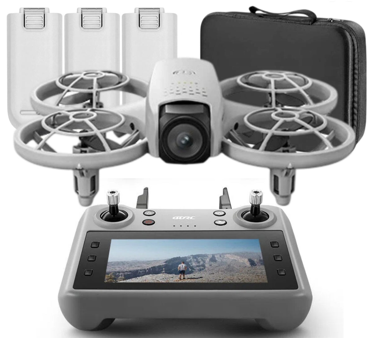 DRONE CONTROLLER WITH LCD 2 Camera MOTOR BRUSHLESS TOY 135G WIFI 3x AKU