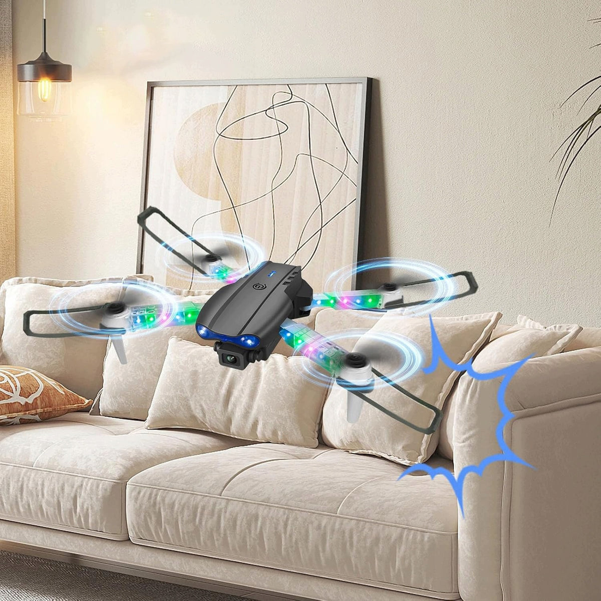 DRONE DUAL WIFI CAMERA FPV LED FOLDING ALTITUD HOVER 2 HD BATTERIES Brand no brand