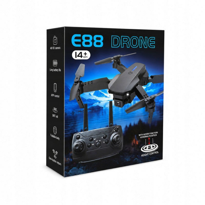 DRONE E88 PRO HD FPV CAMERA REMOTE CONTROLLED WI-FI RANGE UP TO 100M 3D VIEW Packaging status original
