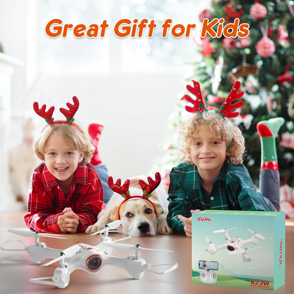DRONE FOR CHILDREN WITH FPV CAMERA 2 BATTERIES Packaging status original