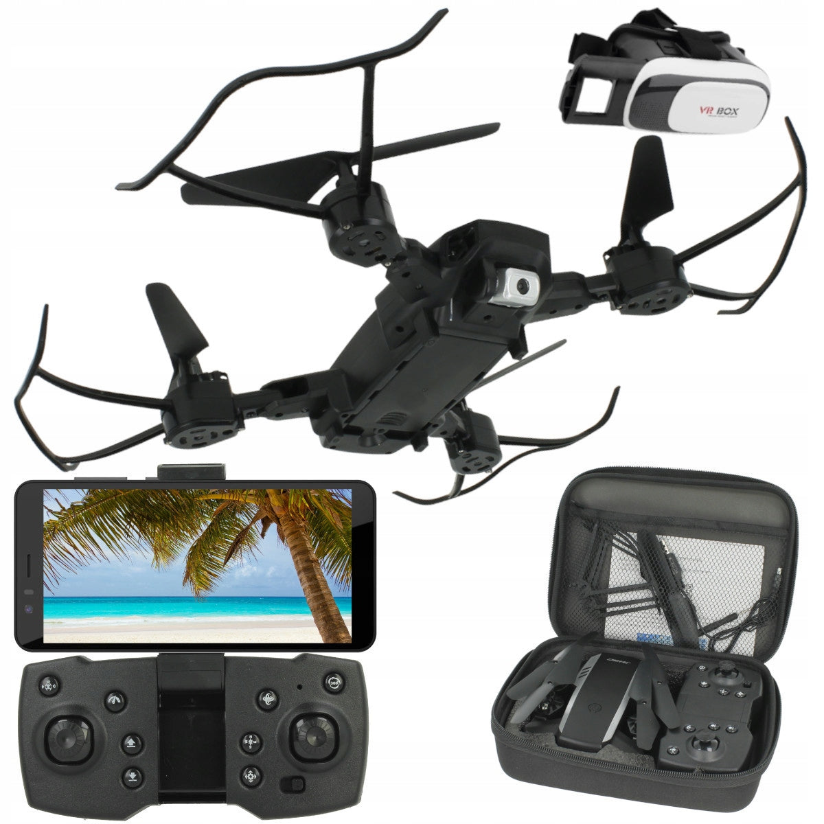 DRONE Foldable Wifi Camera LIVE Preview Back HOVER +Glasses VR 3D Goggles Packaging status original