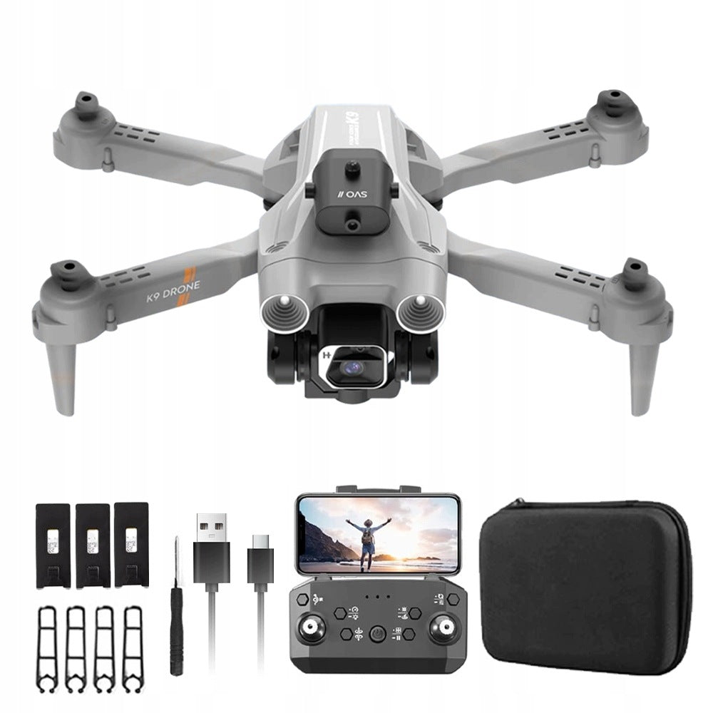 DRONE K9 CAMERA 4K HD TOY HOVER OBSTACLE AVOIDANCE FOLDING WITH 3BATTERIES
