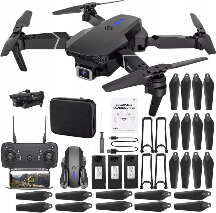 DRONE PRO WiFi CASE 2 HD LED CAMERAS 3 BATTERIES 1800mAh SET XXL REMOTE CONTROL EAN (GTIN) 5905215798153