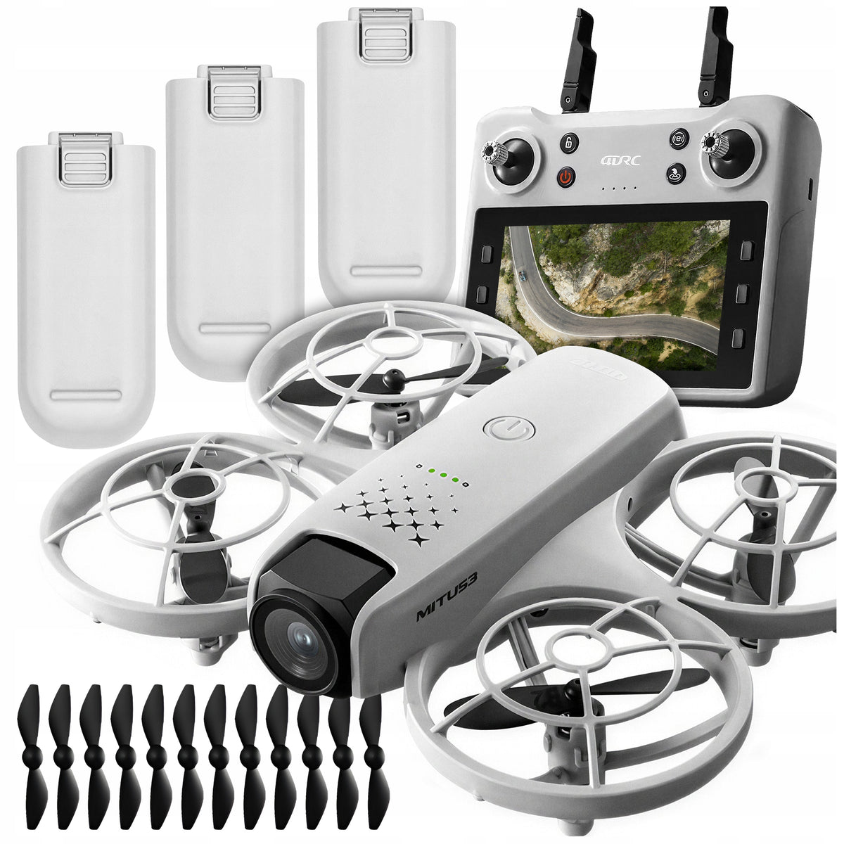 DRONE TOY CONTROLLER WITH LCD 2 CAMERAS BRUSHLESS MOTOR WIFI 3x AKU 125G