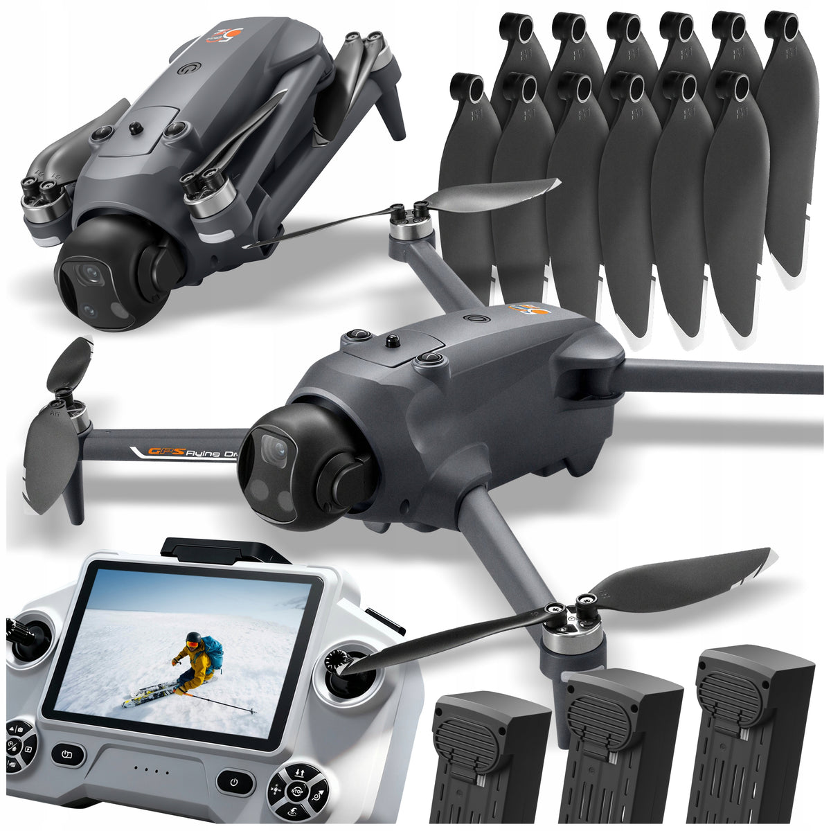 DRONE TOY LCD CONTROLLER 2 CAMERAS GPS WIFI 5G 3x AKU RANGE 4000m 25min Manufacturer code Dron kontroler LCD 5G / Zasięg do 4000 metrów