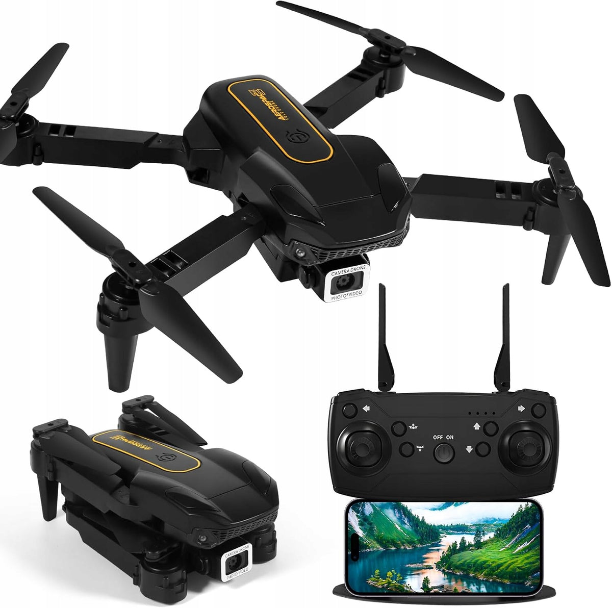 DRONE WITH 1080P CAMERA FOR KIDS MINI QUADCOPTER FOLDABLE