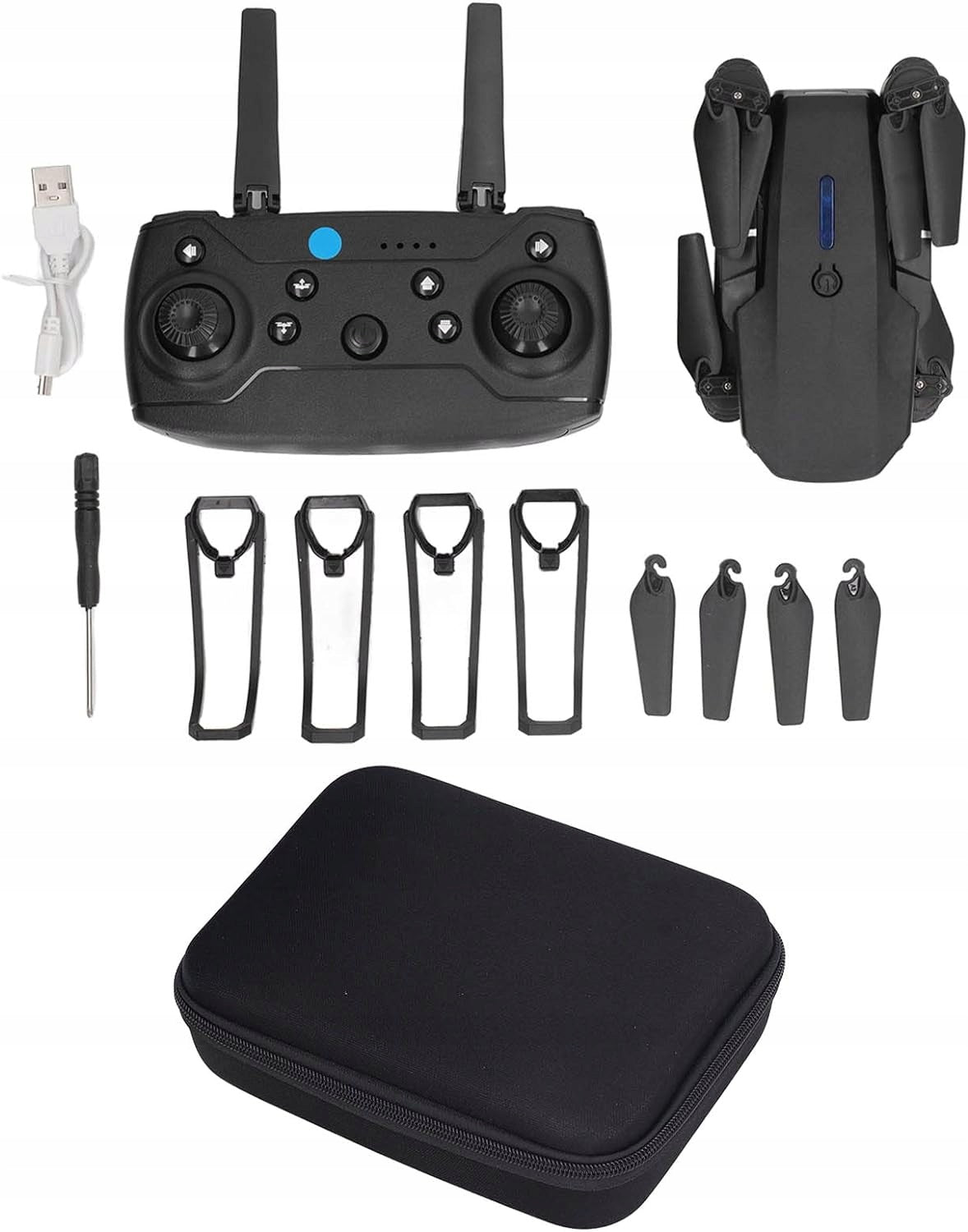 DRONE WITH 4K HD CAMERA D88 E88 PRO 150 m 1800 mAh 2 batteries.