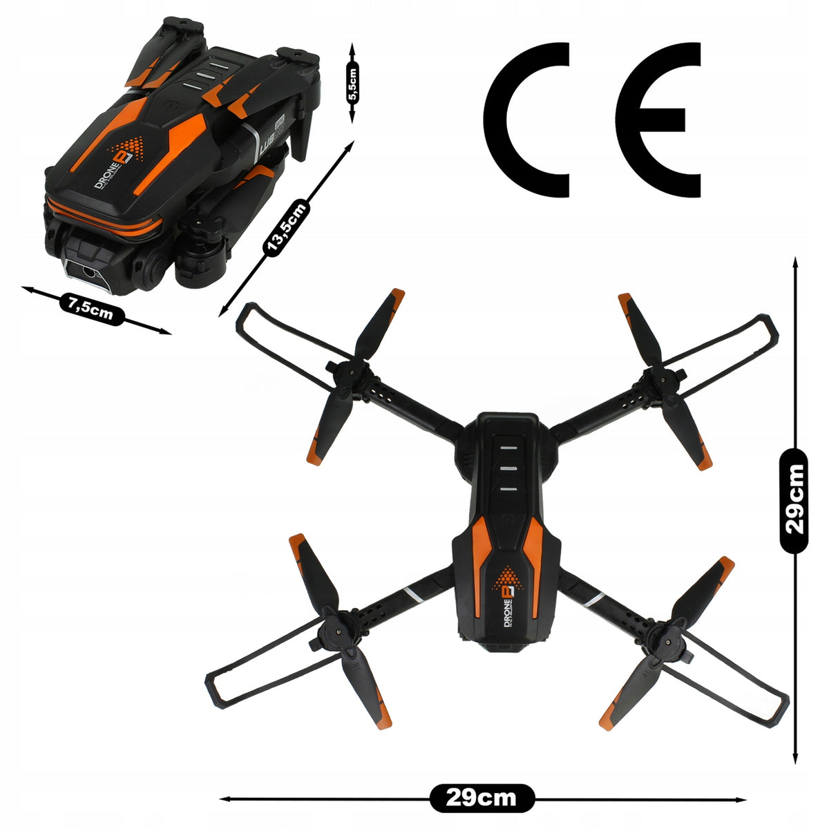 DRONE WITH CAMERA 2X WI-FI PHONE PREVIEW SPEED MODES HOVER LED COVER Brand Stator