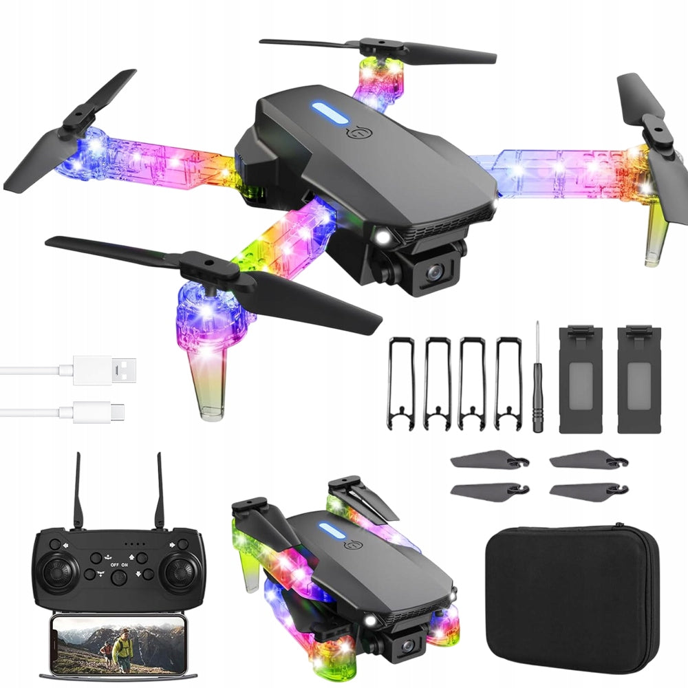 DRONE WITH DUAL CAMERAS E99D FOR CHILDREN WIFI TRANSMISSION +2 BATTERIES SET