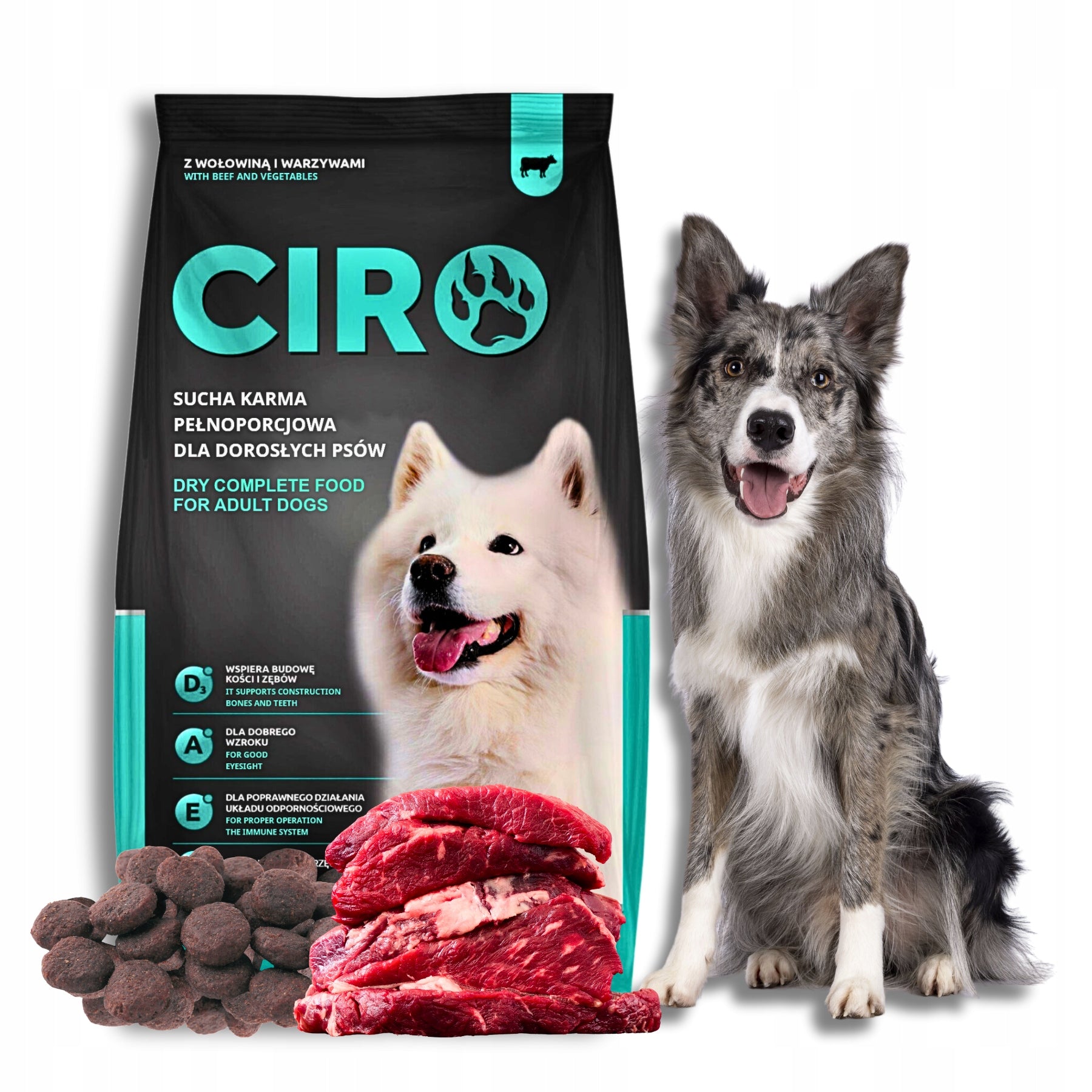 DRY DOG FOOD BEEF VEGETABLES ADULT LARGE BREED BEEF CIRO 10 KG Packaging status original