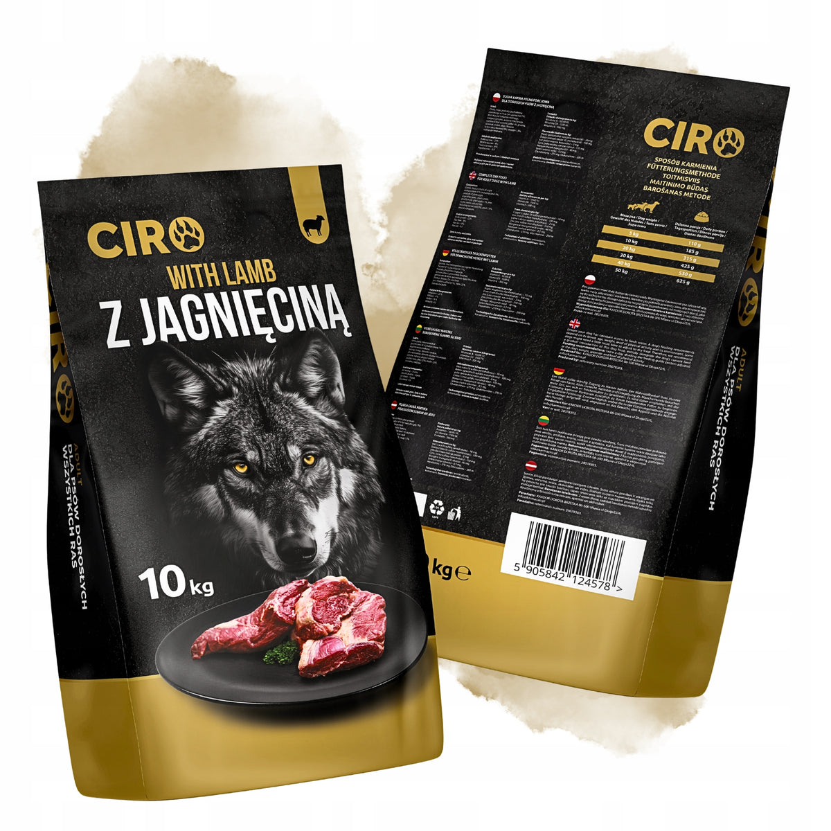 DRY DOG FOOD LAMB WITH VITAMINS LARGE BREED ADULT CIRO 10KG Manufacturer code pełnowartościowa sucha karma dla psa CIRO