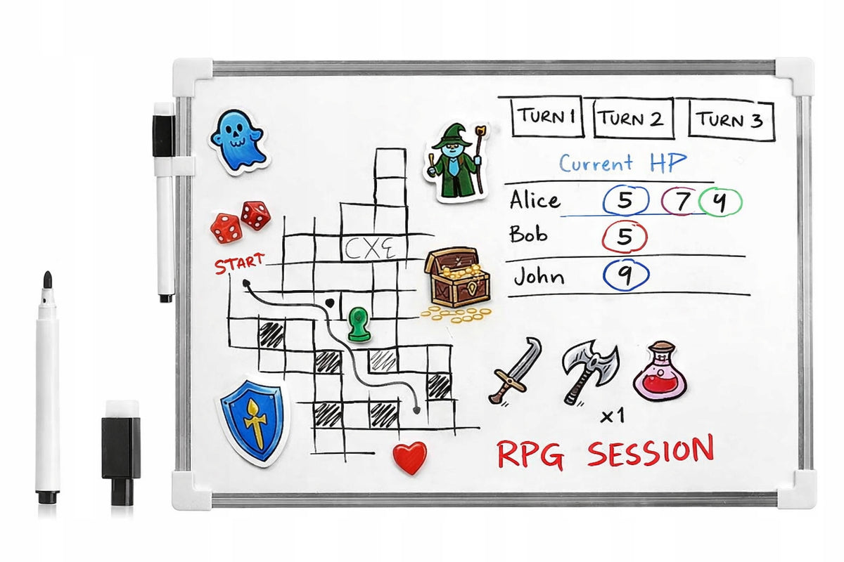 DRY ERASE BOARD MAGNETIC ALUMINUM WHITE 25x35 cm + MARKER