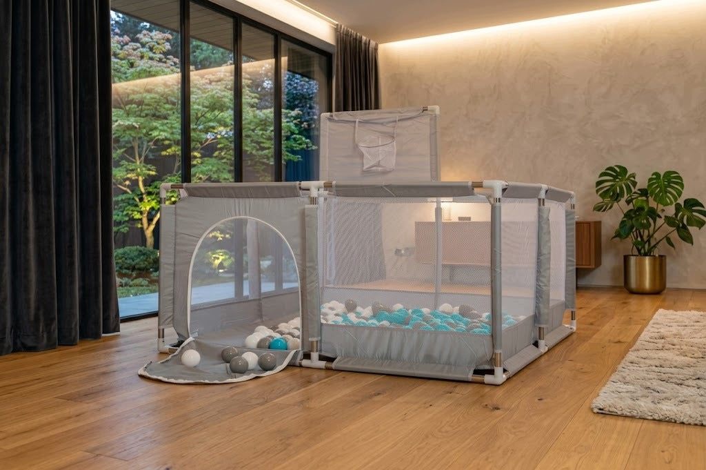 DRY FRAME POOL CLOSED WITH BASKETBALL AND VISIBLE MESH Playpen LARGE Packaging status original