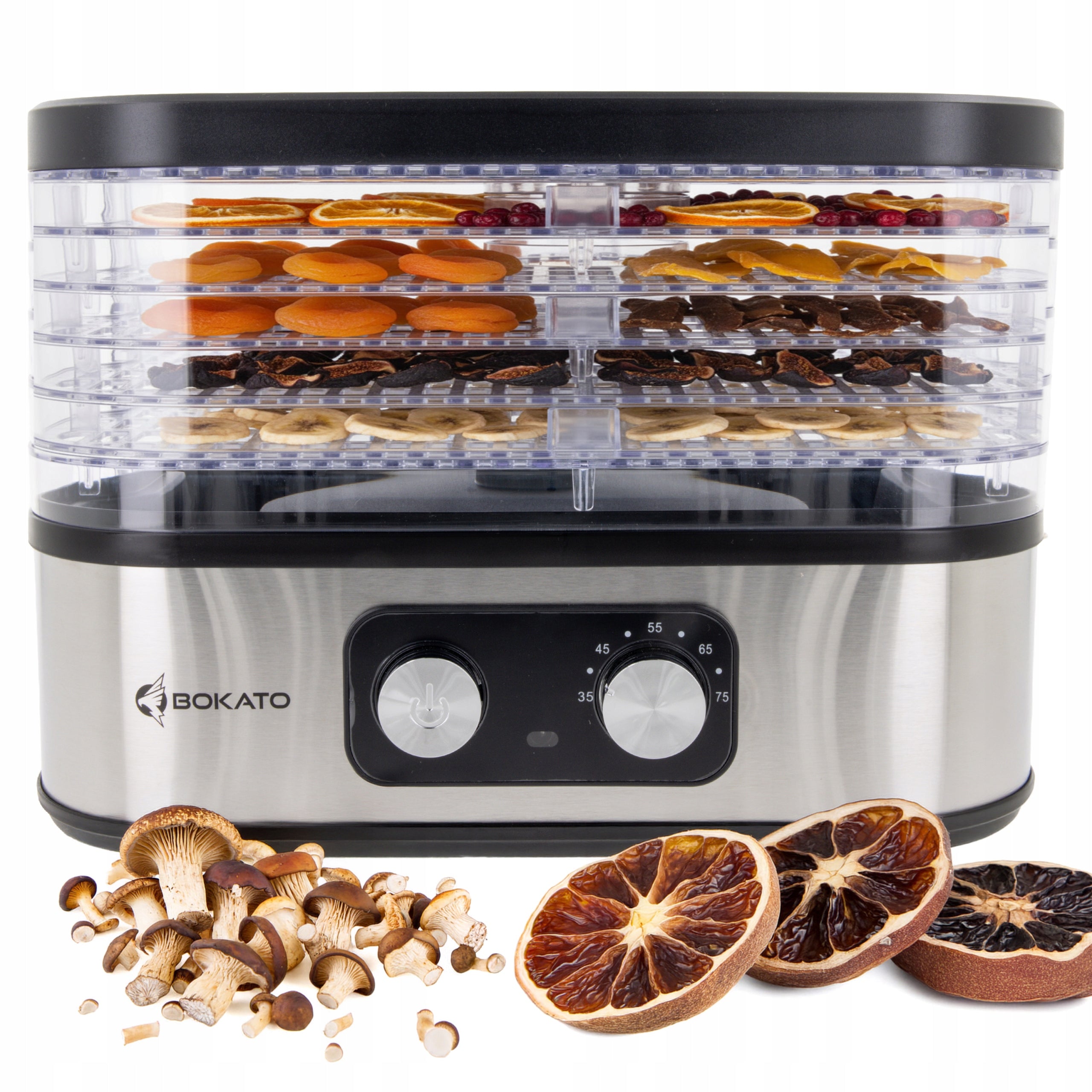 DRYER 5 DRYING LEVELS FOR MUSHROOM AND FRUIT VEGETABLES 400W BOKATO KEL264 Manufacturer code KEL264