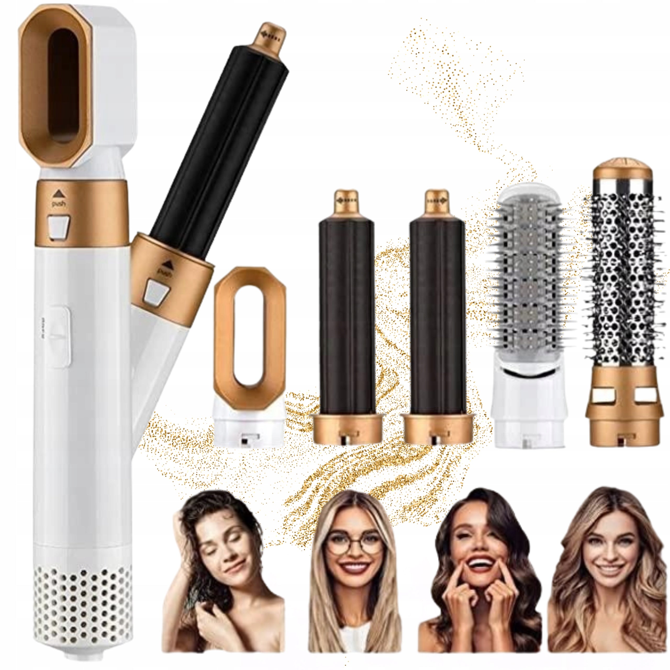 DRYER MULTIFUNCTION CURLER 5IN1 SET DRYING STRAIGHTENING COLORS