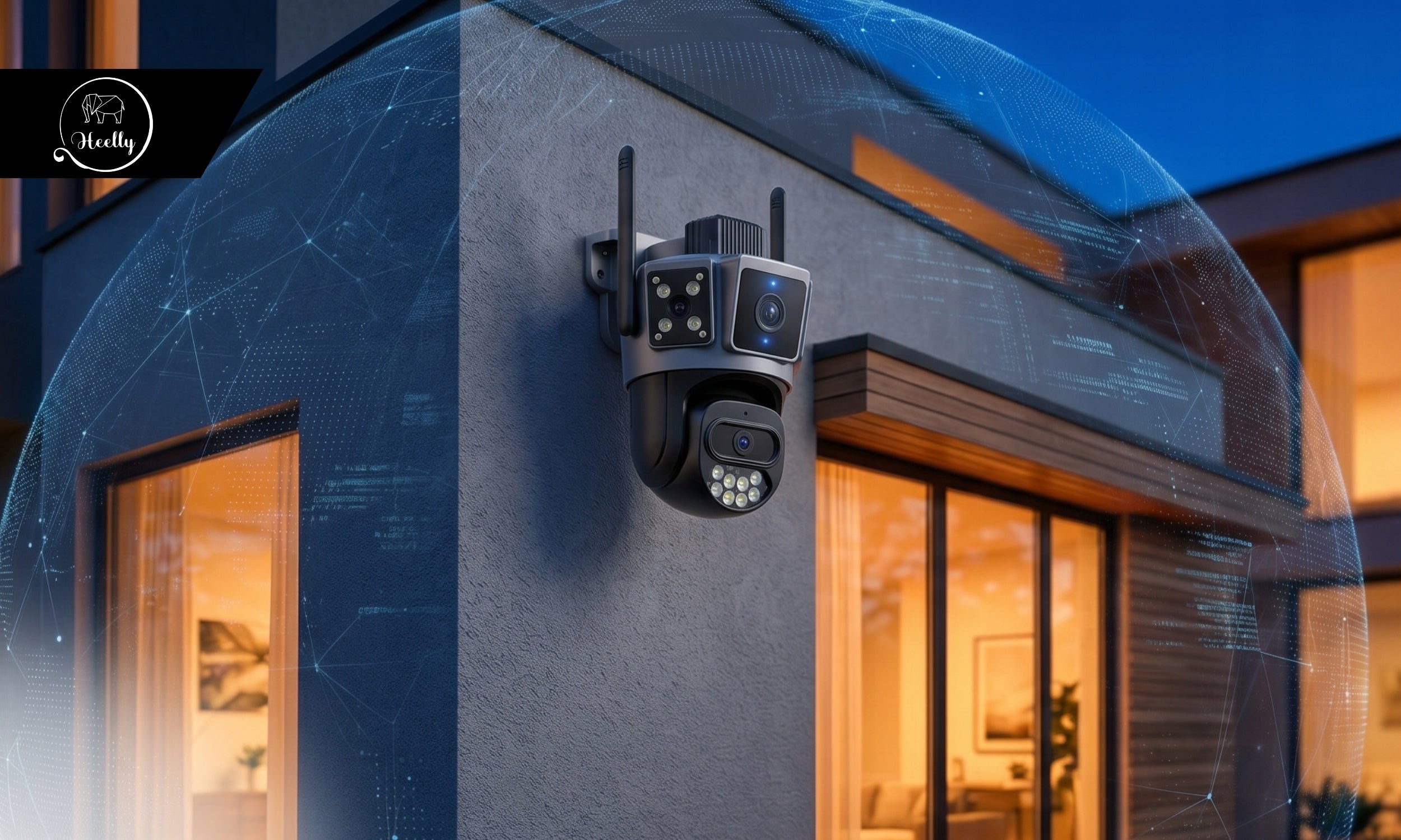 DUAL CAMERA 2X5MP 5GHz ZOOM OUTDOOR ROTATING IP WIFI ALARM DETECTION Batteries included no