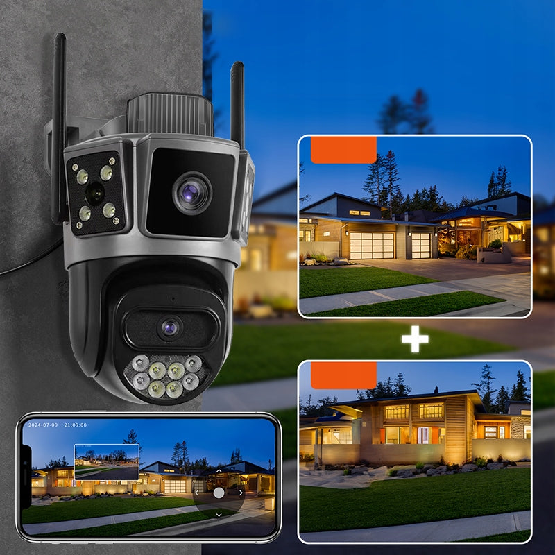 DUAL CAMERA 2X5MP 5GHz ZOOM OUTDOOR ROTATING IP WIFI ALARM DETECTION Brand Heelly