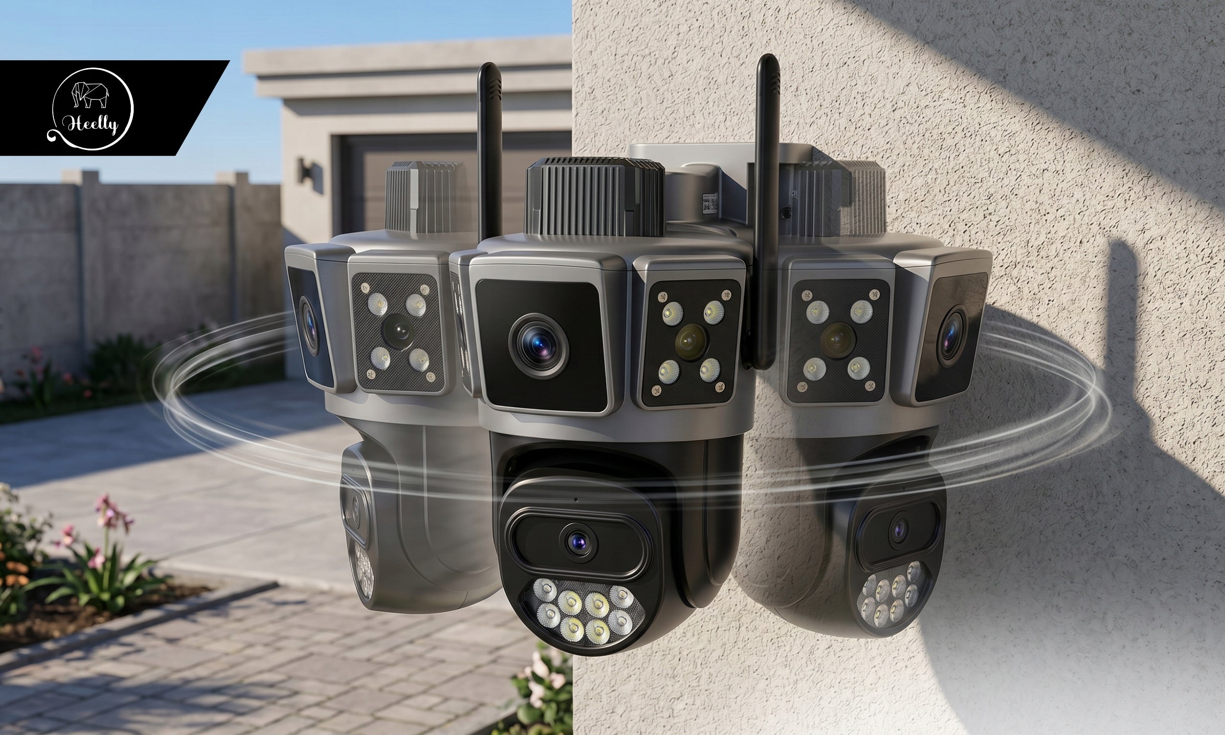 DUAL CAMERA 2X5MP 5GHz ZOOM OUTDOOR ROTATING IP WIFI ALARM DETECTION Kind internal external