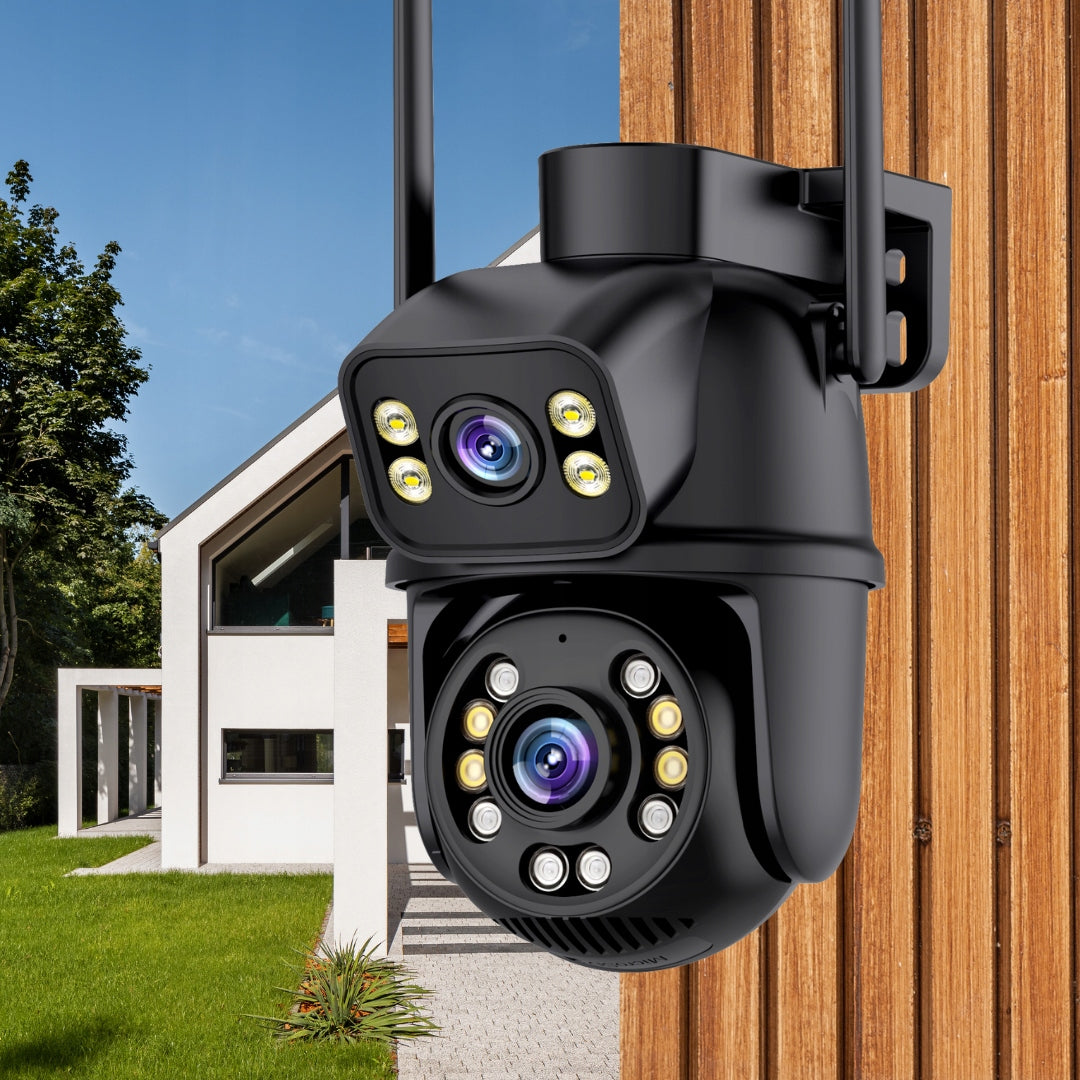 DUAL CAMERA ROTATING WIFI IP UHD AUDIO OUTDOOR 6MPX 6MP 4K DETECTION Packaging status original