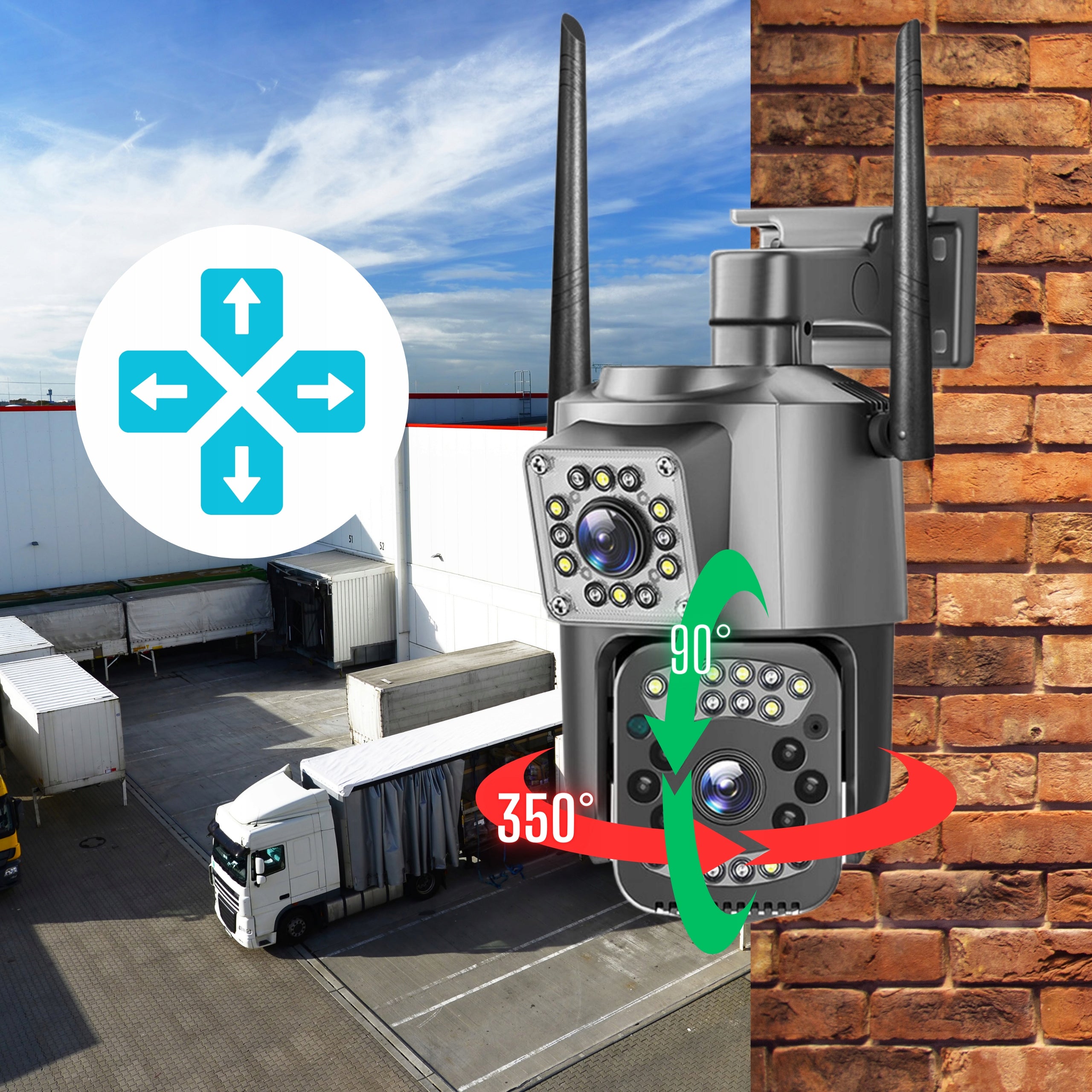 DUAL OUTDOOR WIFI CAMERA SMART IP QUADHD 4MPX APPLICATION IR DETECTION Manufacturer code V380 Pro